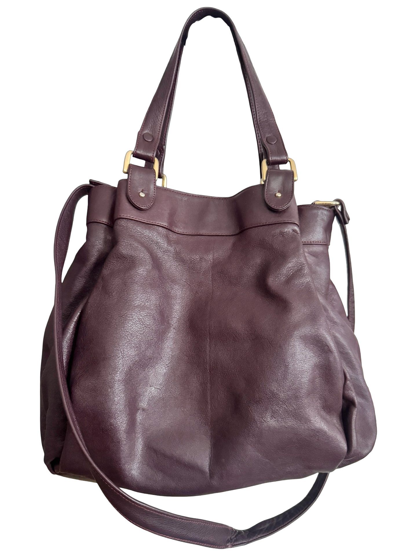 Vintage Y2K Plum Woven Leather Carryall