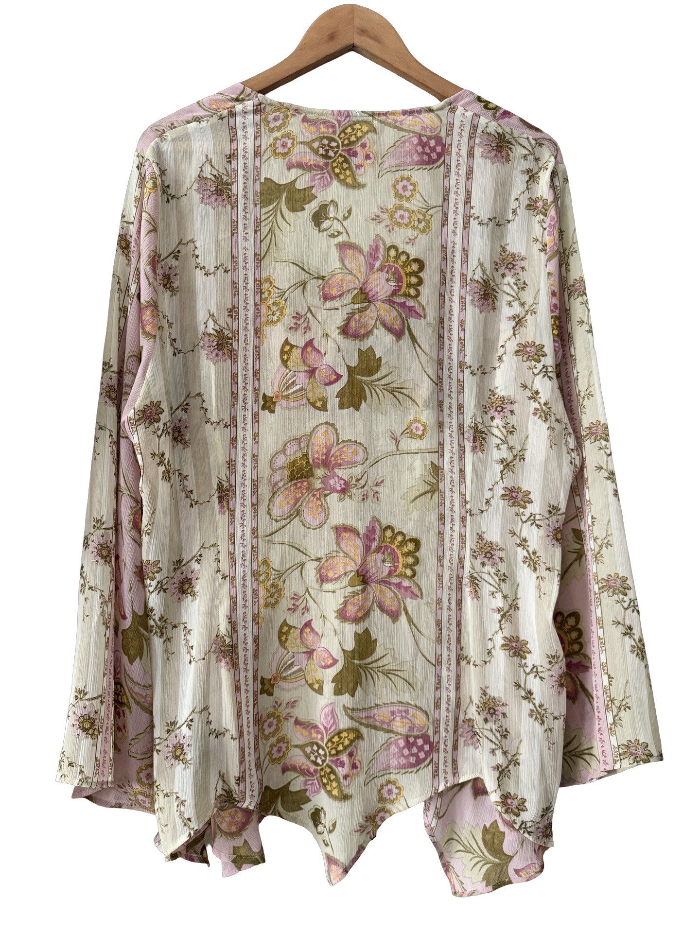 Vintage Y2K Blush Garden Floaty Babydoll Blouse (XL)