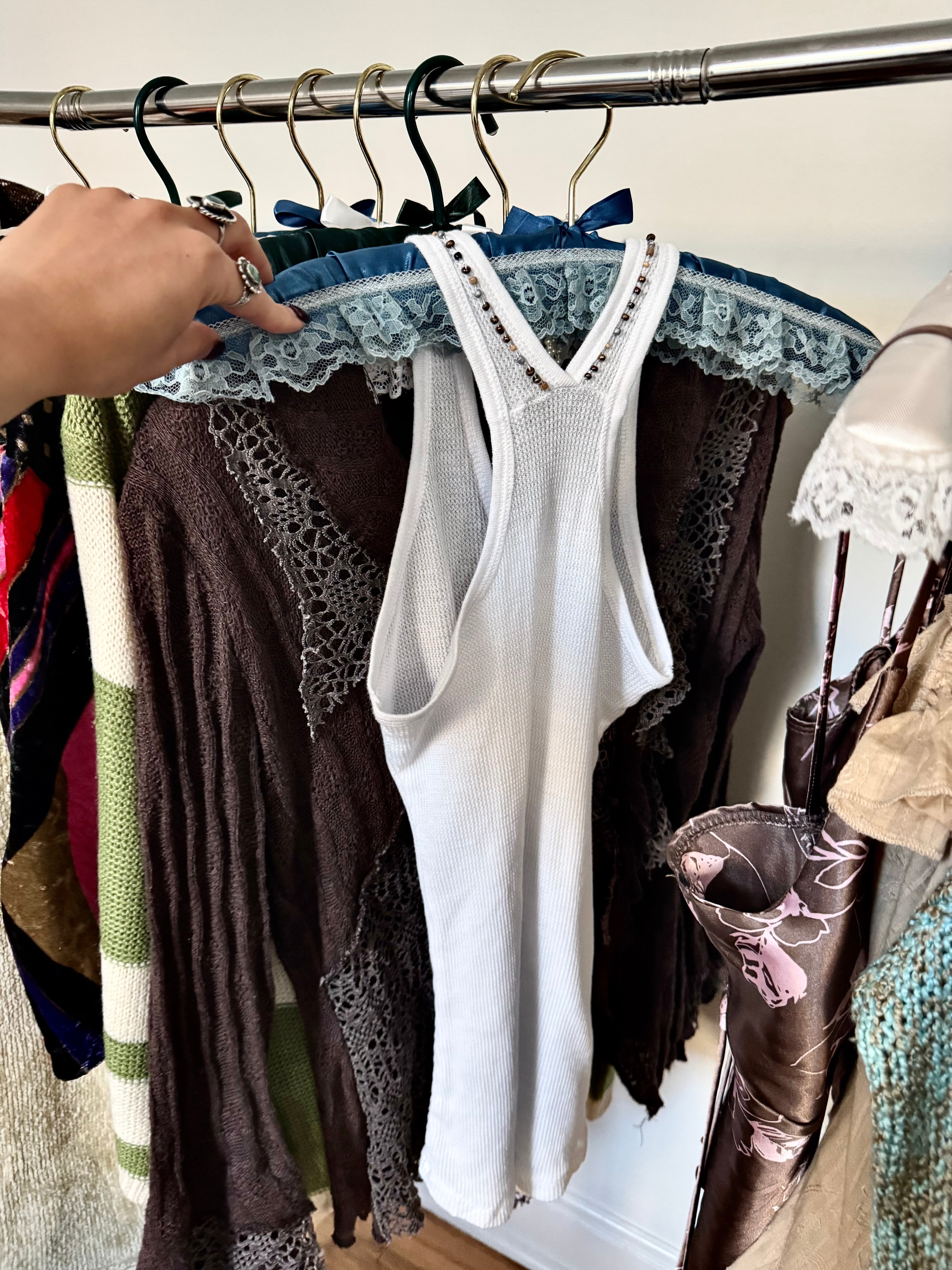 Vintage 2000s Rhinestone Trim Tank (XS/S)