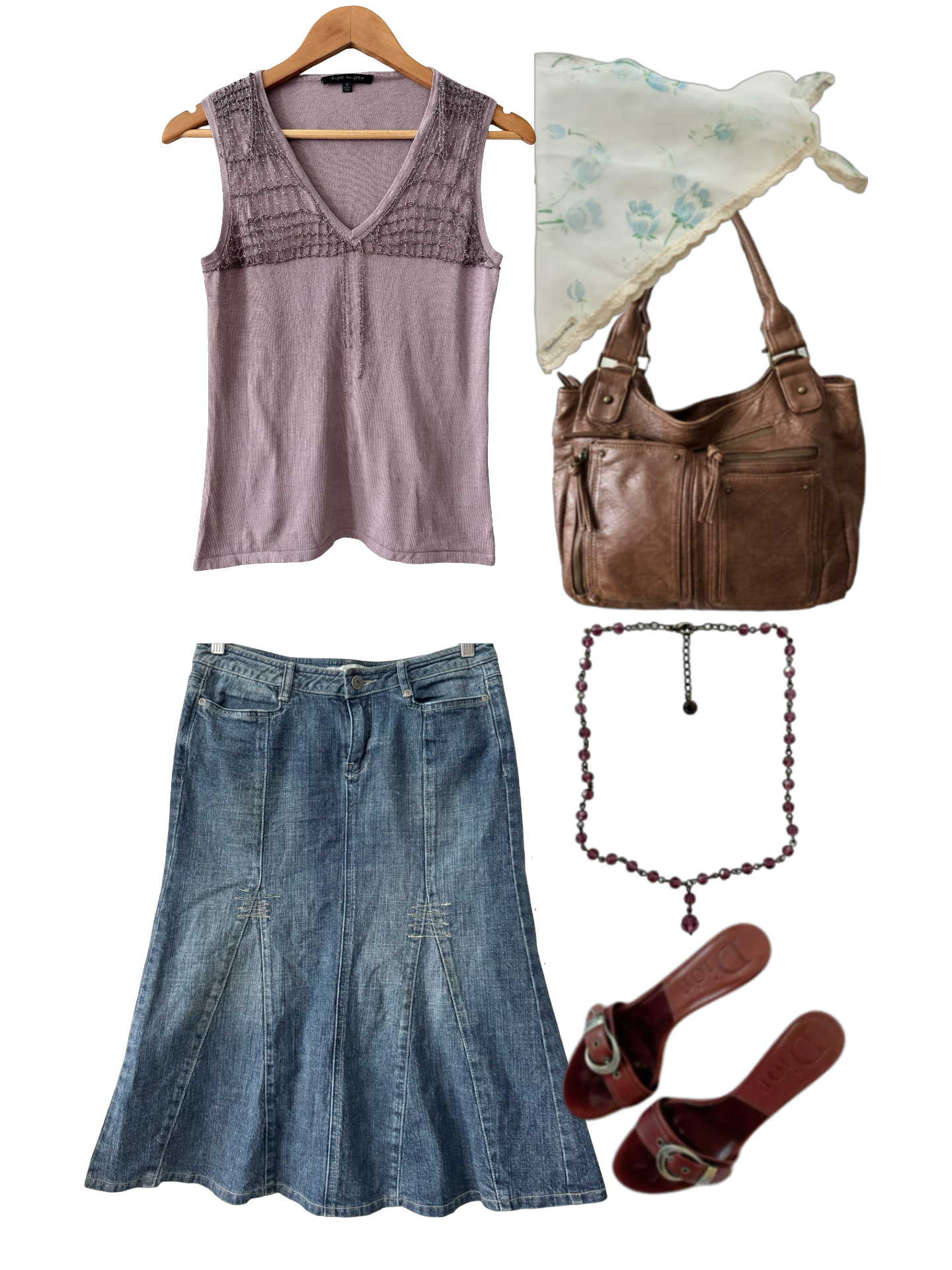 Vintage 90s Tassels Mauve Knit Top (S/M)