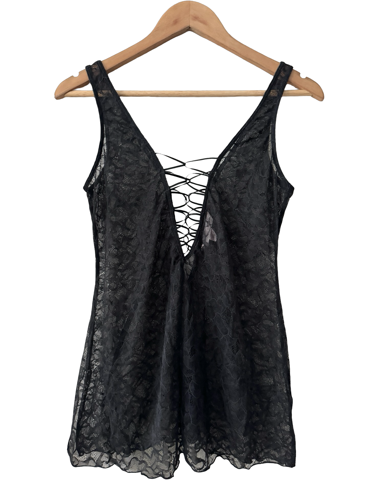 Vintage Y2K Lace-Up Angel Longline Top (S)