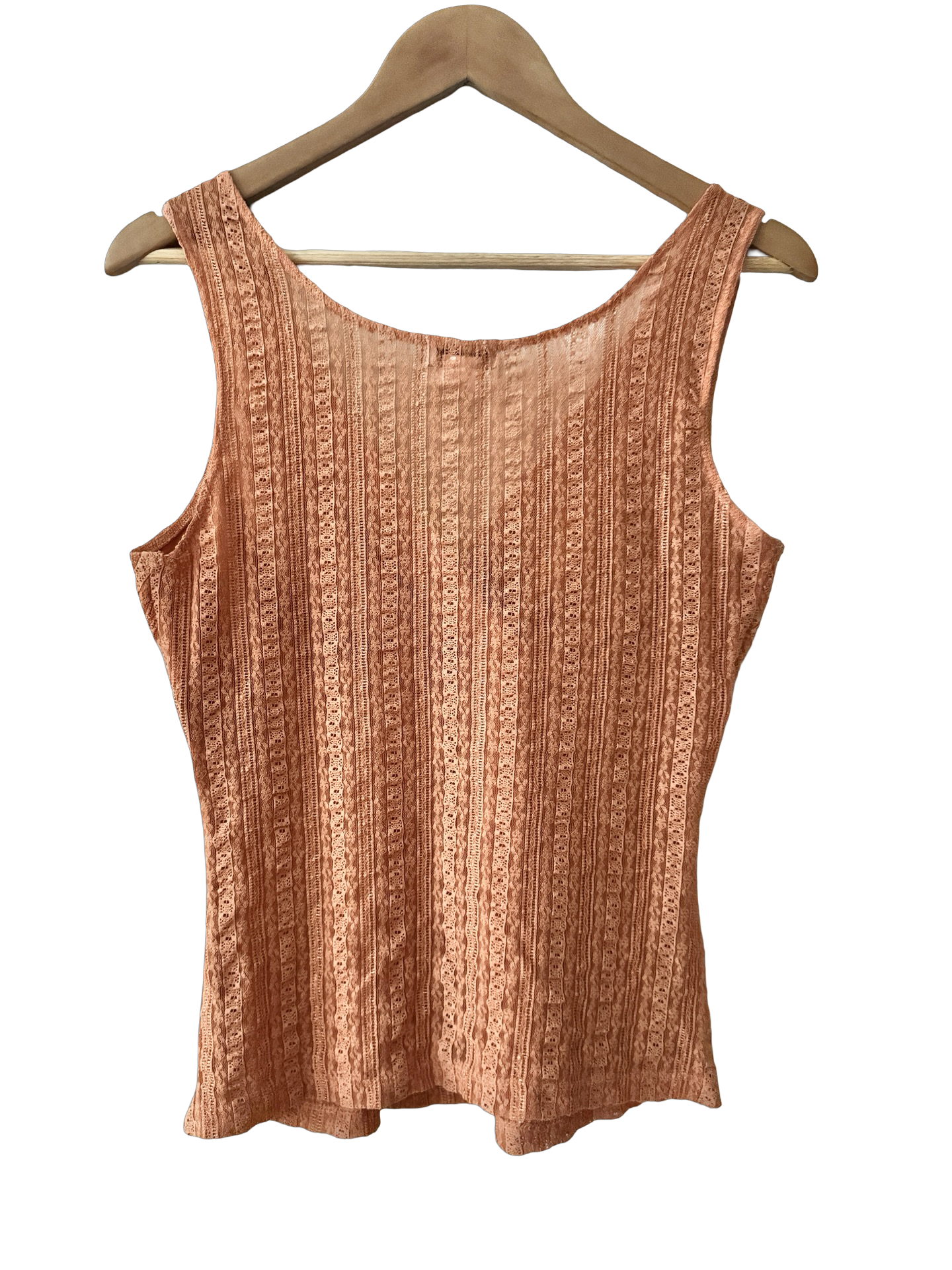 Vintage Y2K Terracotta Lace Tank (L)