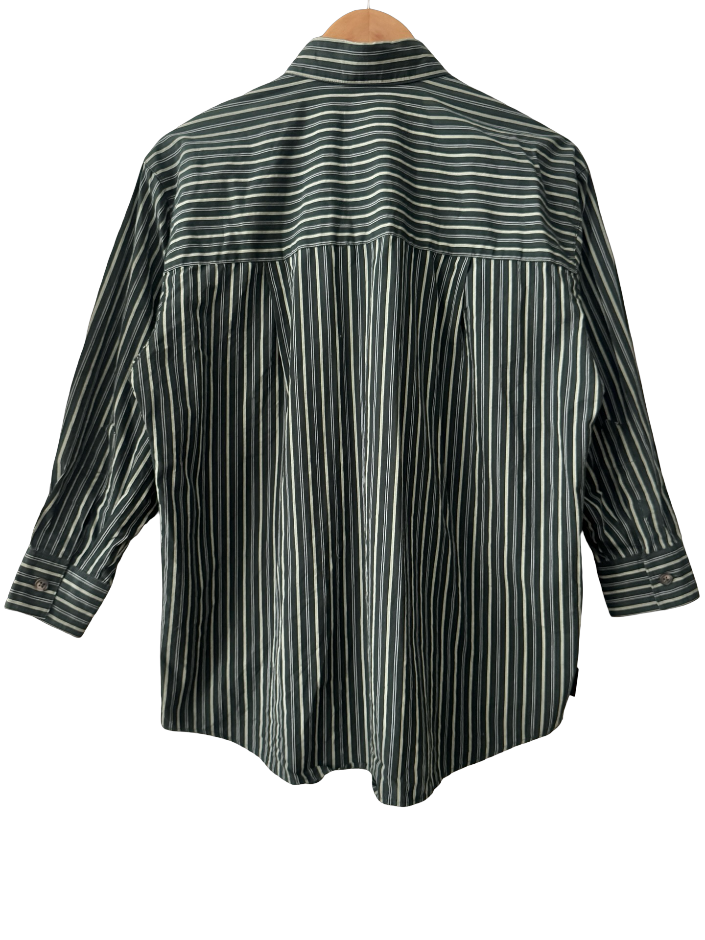 Vintage 90s Library Boyfriend Stripe Button-Up (L)