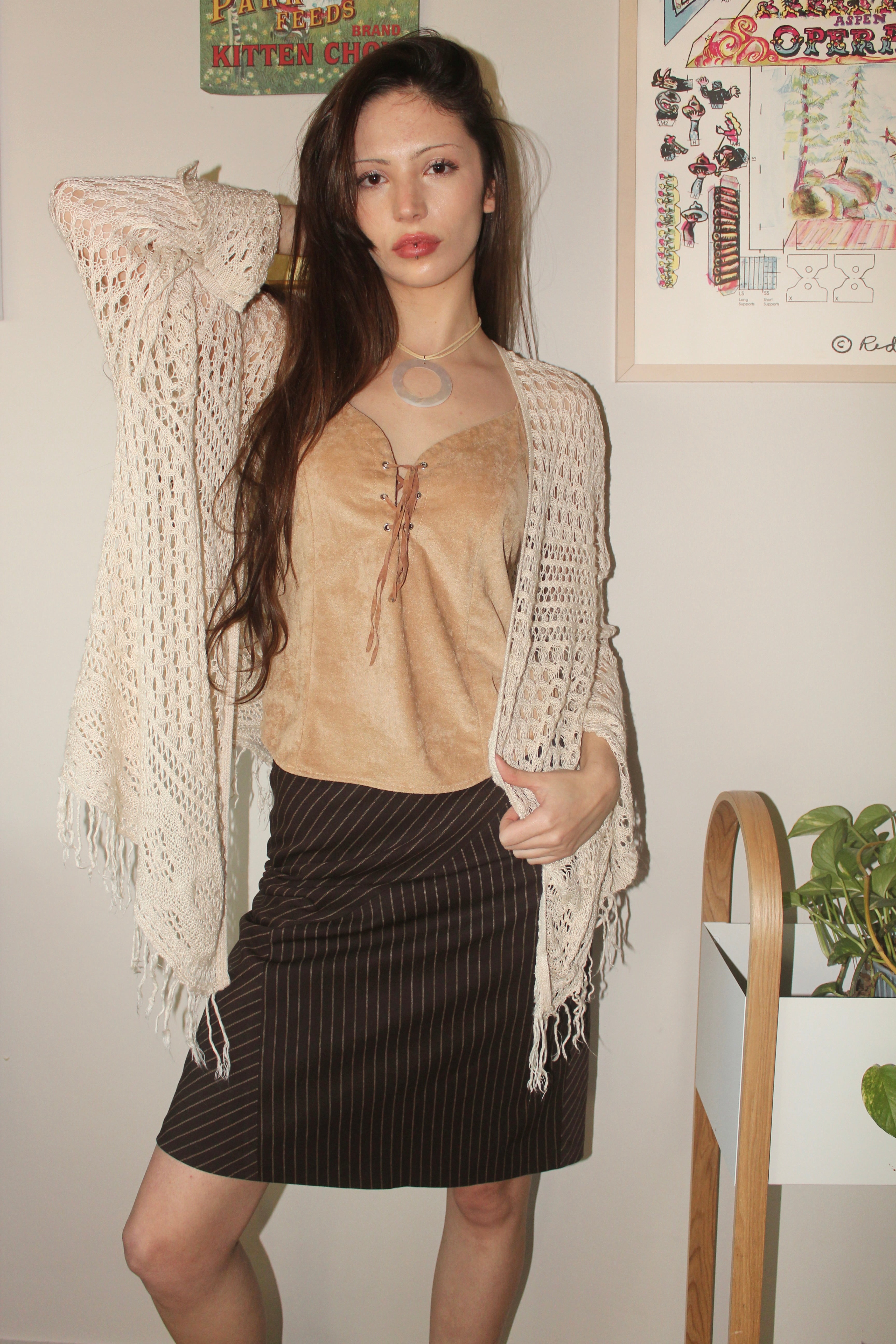 Vintage 90s Fringe Tassel Cardi (M)