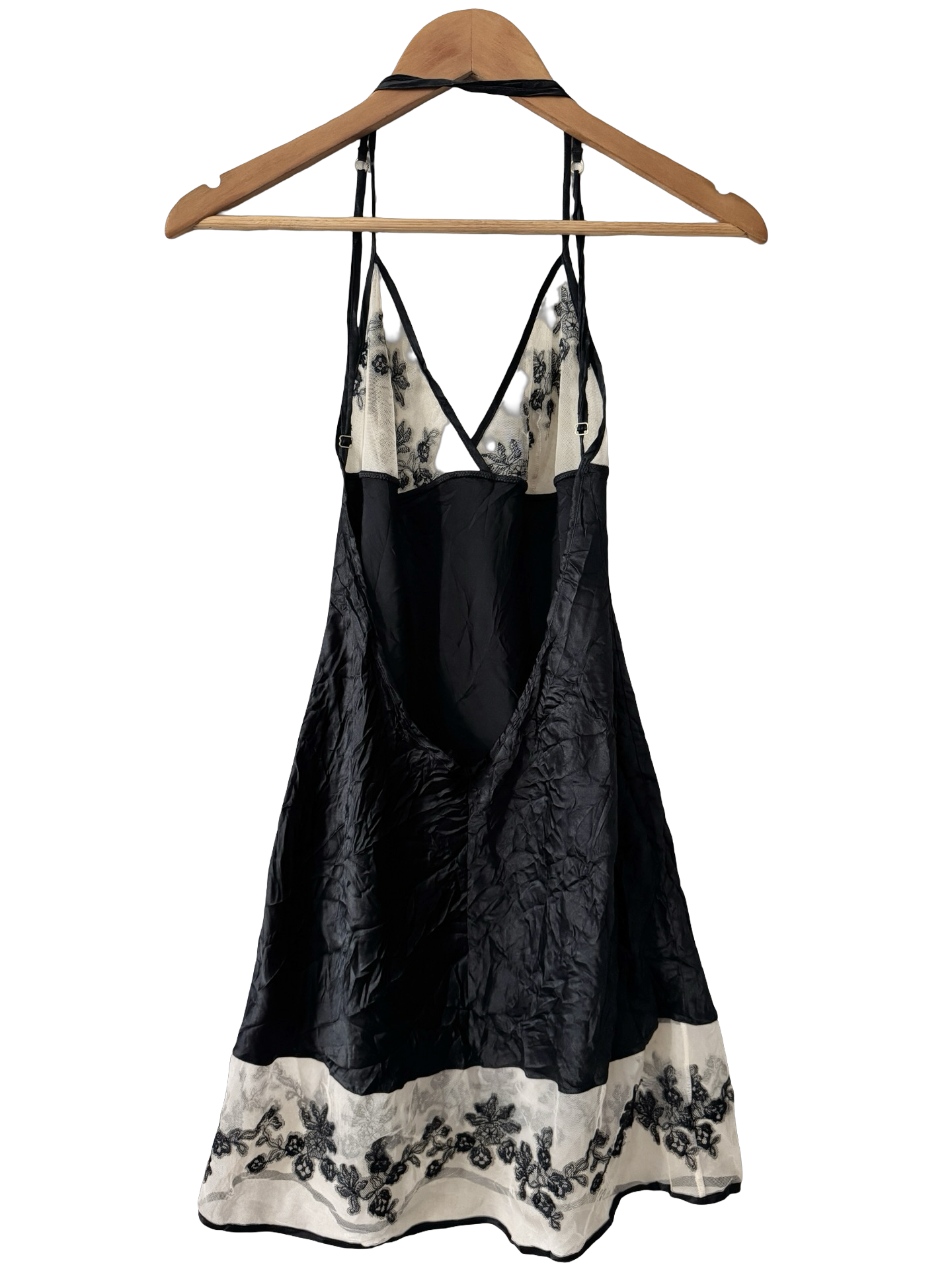 Vintage Y2K Italian Midnight Orchid Embroidered Slip Dress (S/M)
