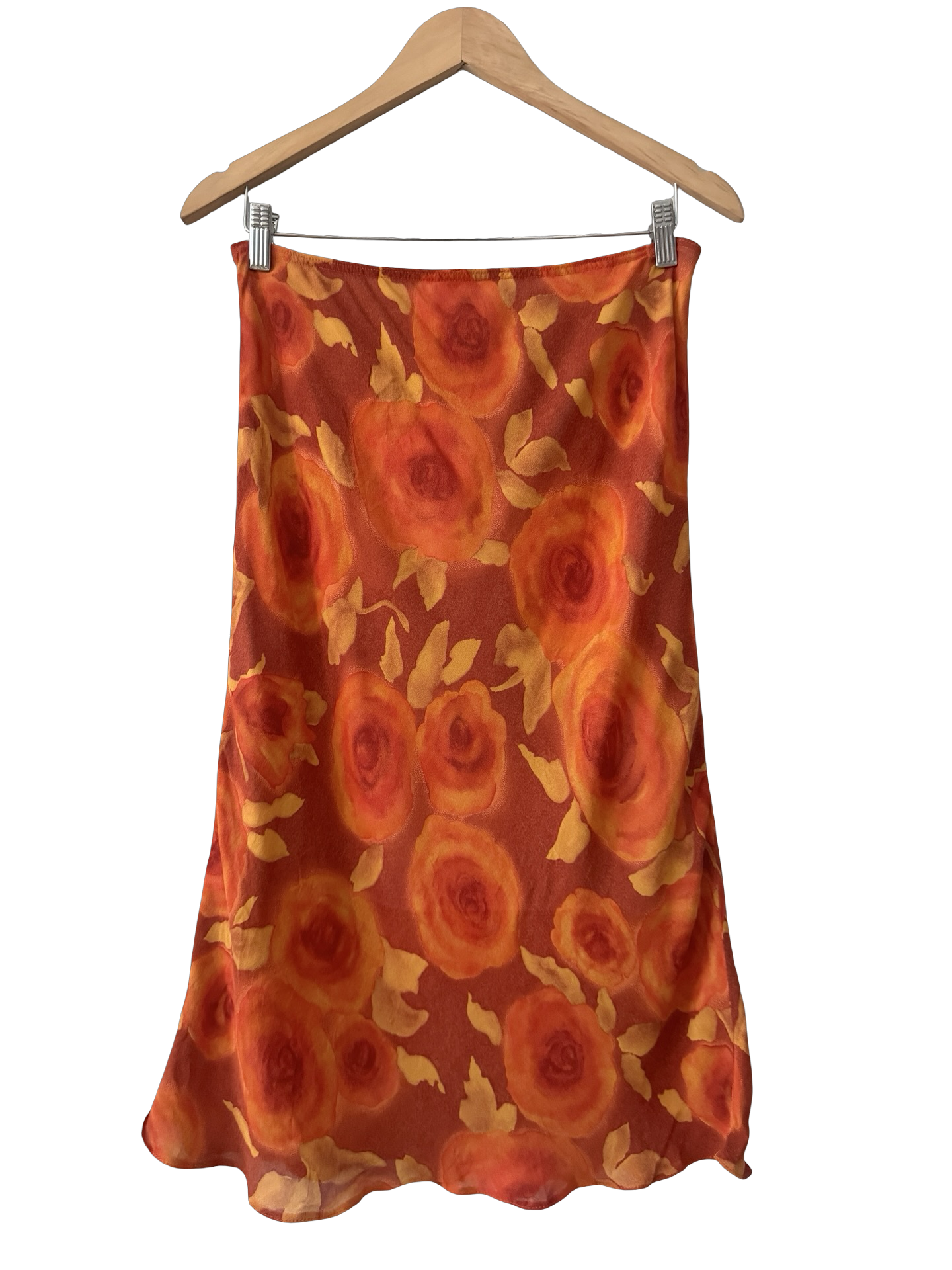 Vintage 90s Sunset Rose Slip Tie Skirt (S-M)
