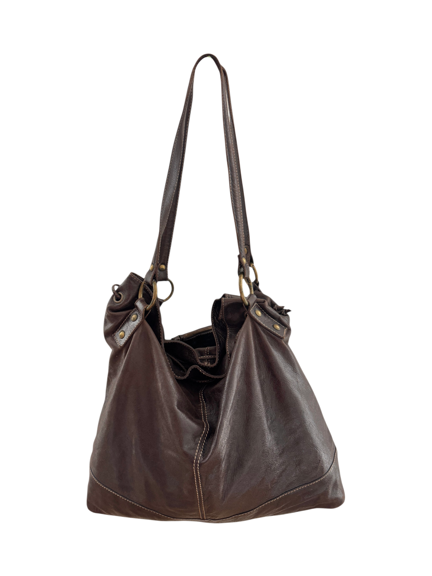 Vintage Marco Buggiani Italian Leather Slouch Tote Bag