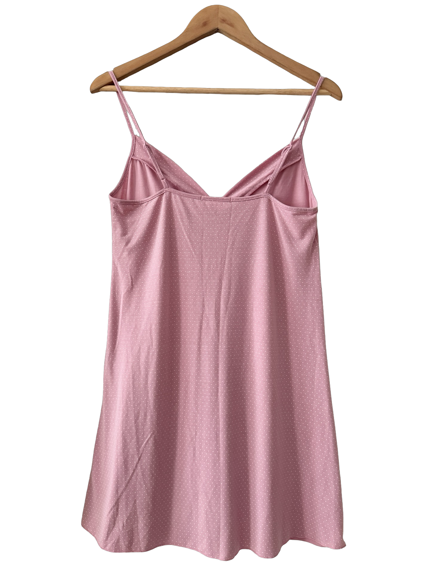 Vintage 90s Pink Swiss Dot Mini Dress (M)