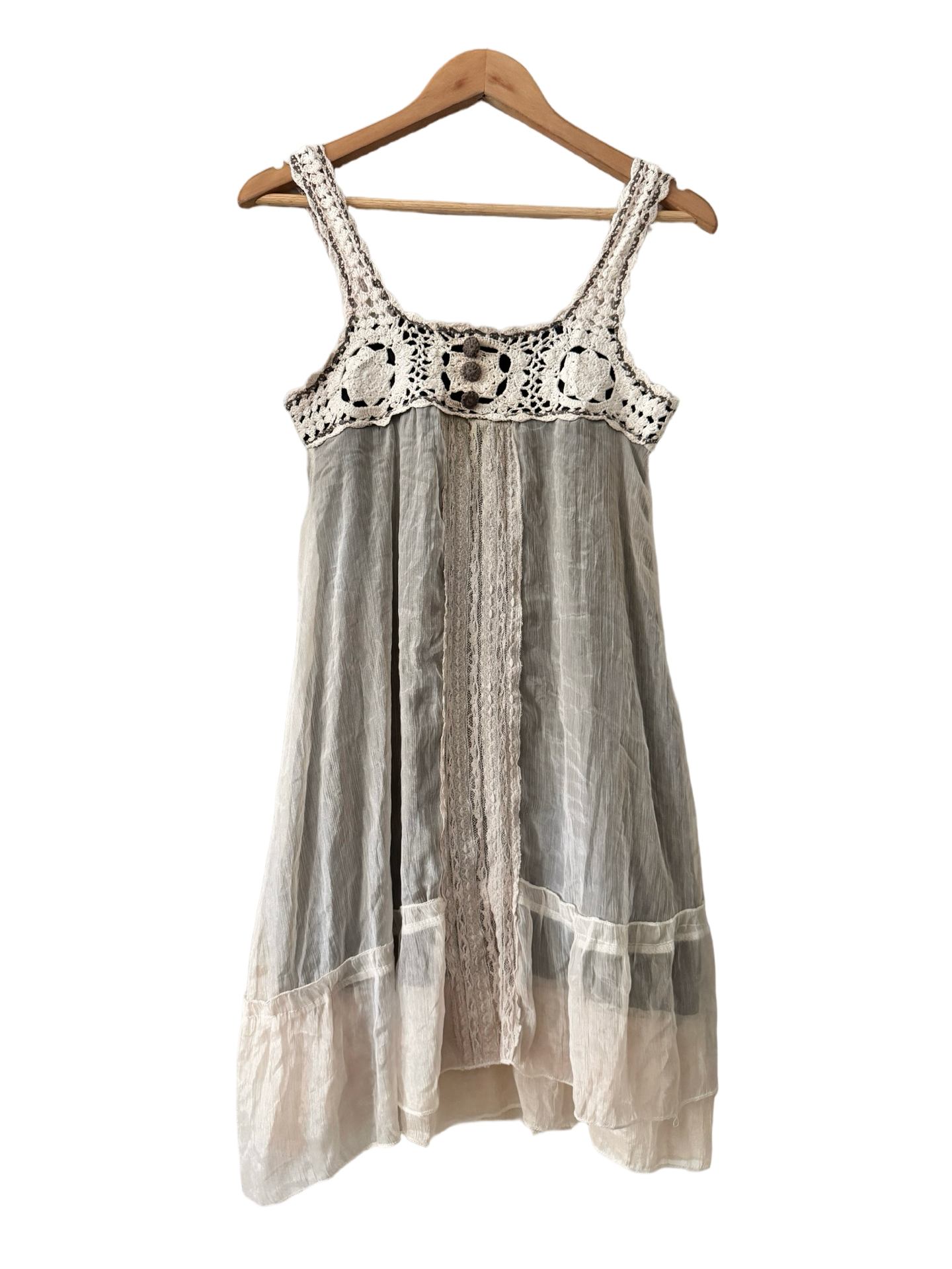 Vintage Y2K Stone Cottage Crochet Babydoll Dress (S)