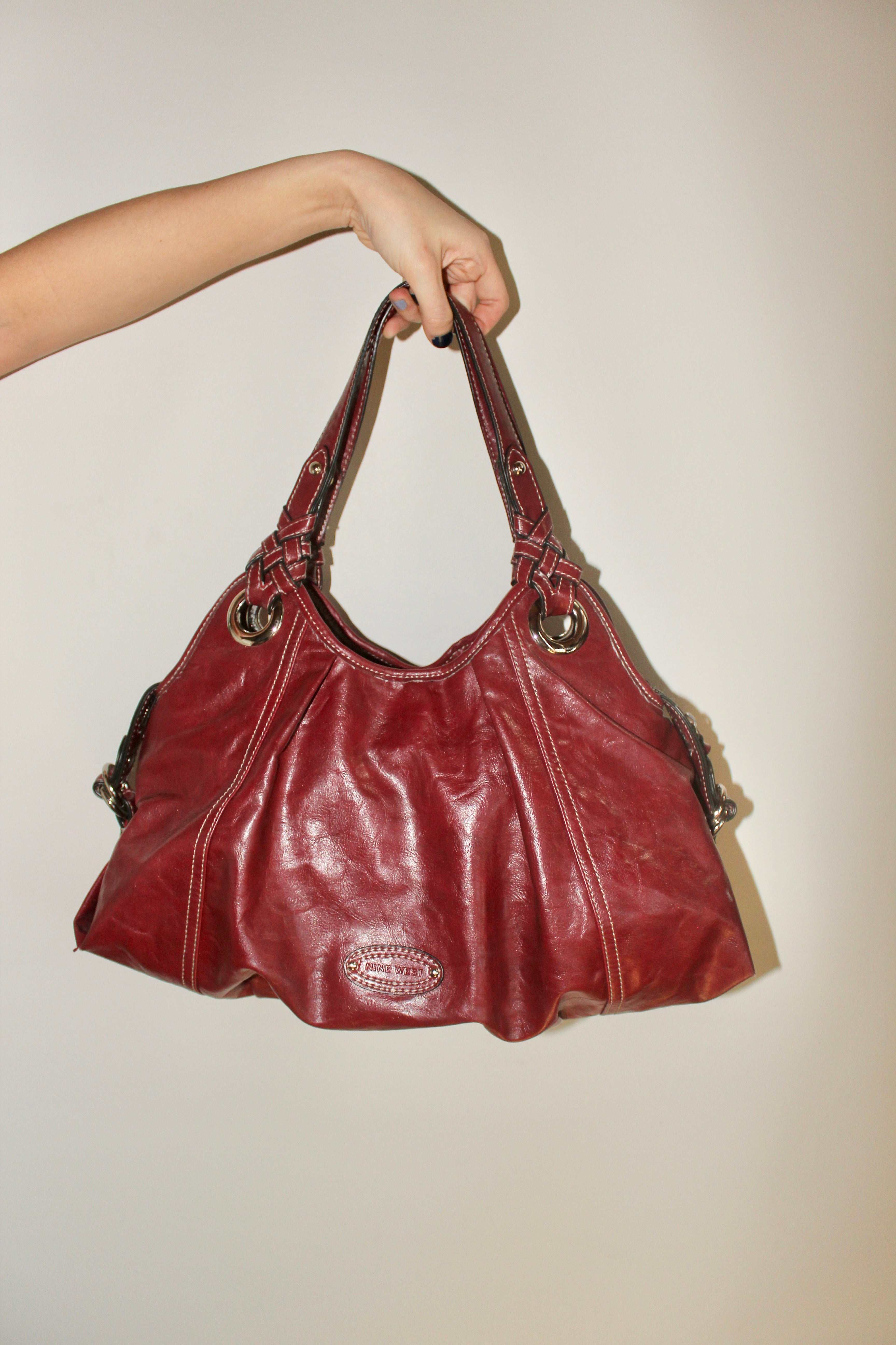 Vintage 90s Cherry Red Slouchy Oversized Purse