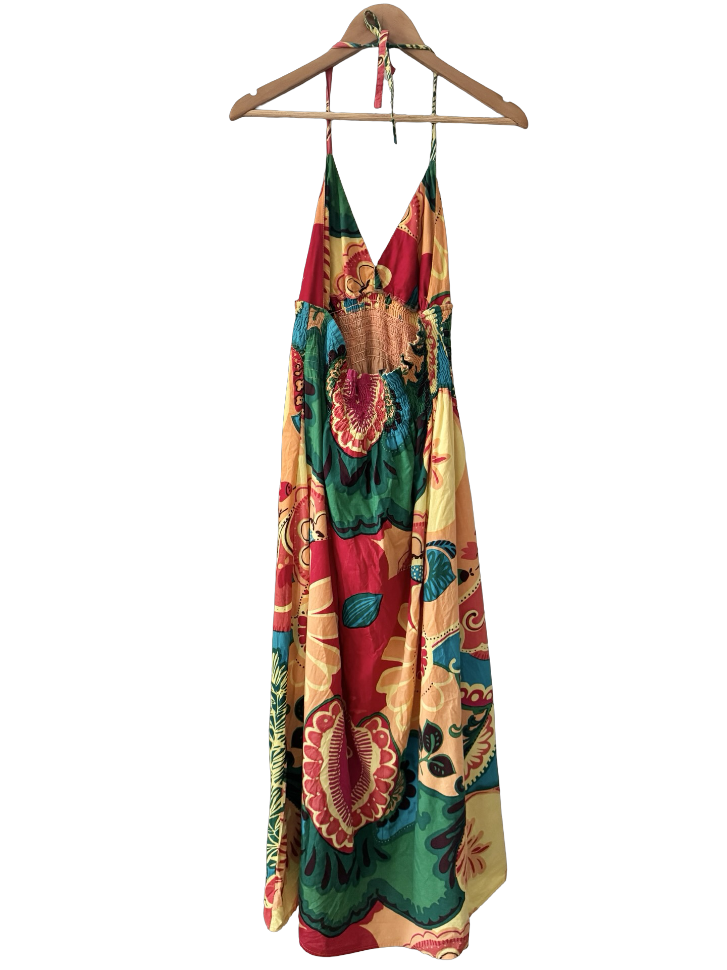Vintage Y2K Island Market Halter Midi Dress (L)