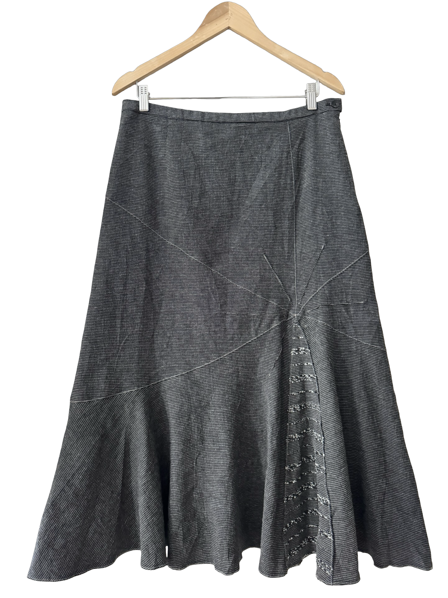 Vintage 90s French Cafe Low Waist Midi Skirt (M)