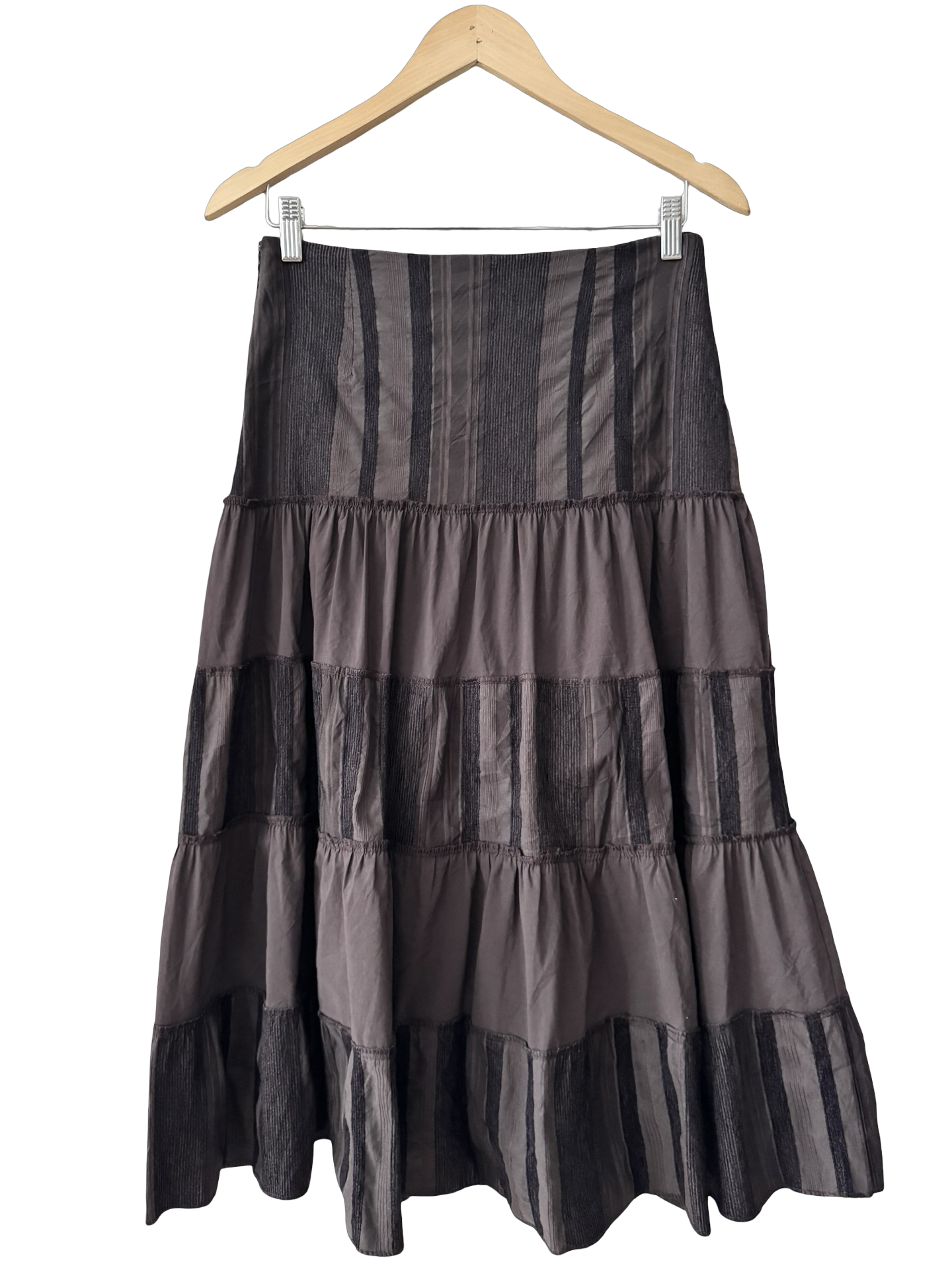 Vintage 90s French Cocoa Stripe Midi (S)