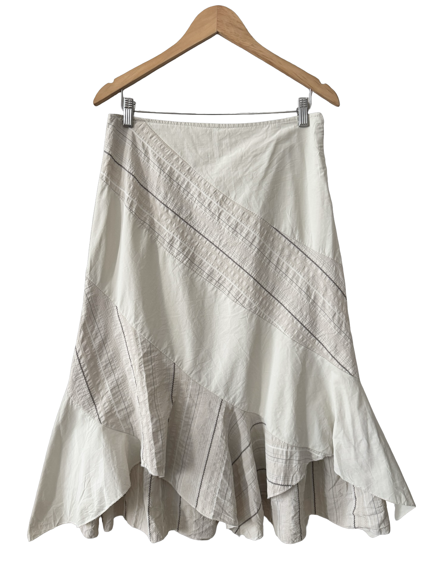 Vintage Y2K Parisian Moon Milk Asymmetrical Midi Skirt (M)