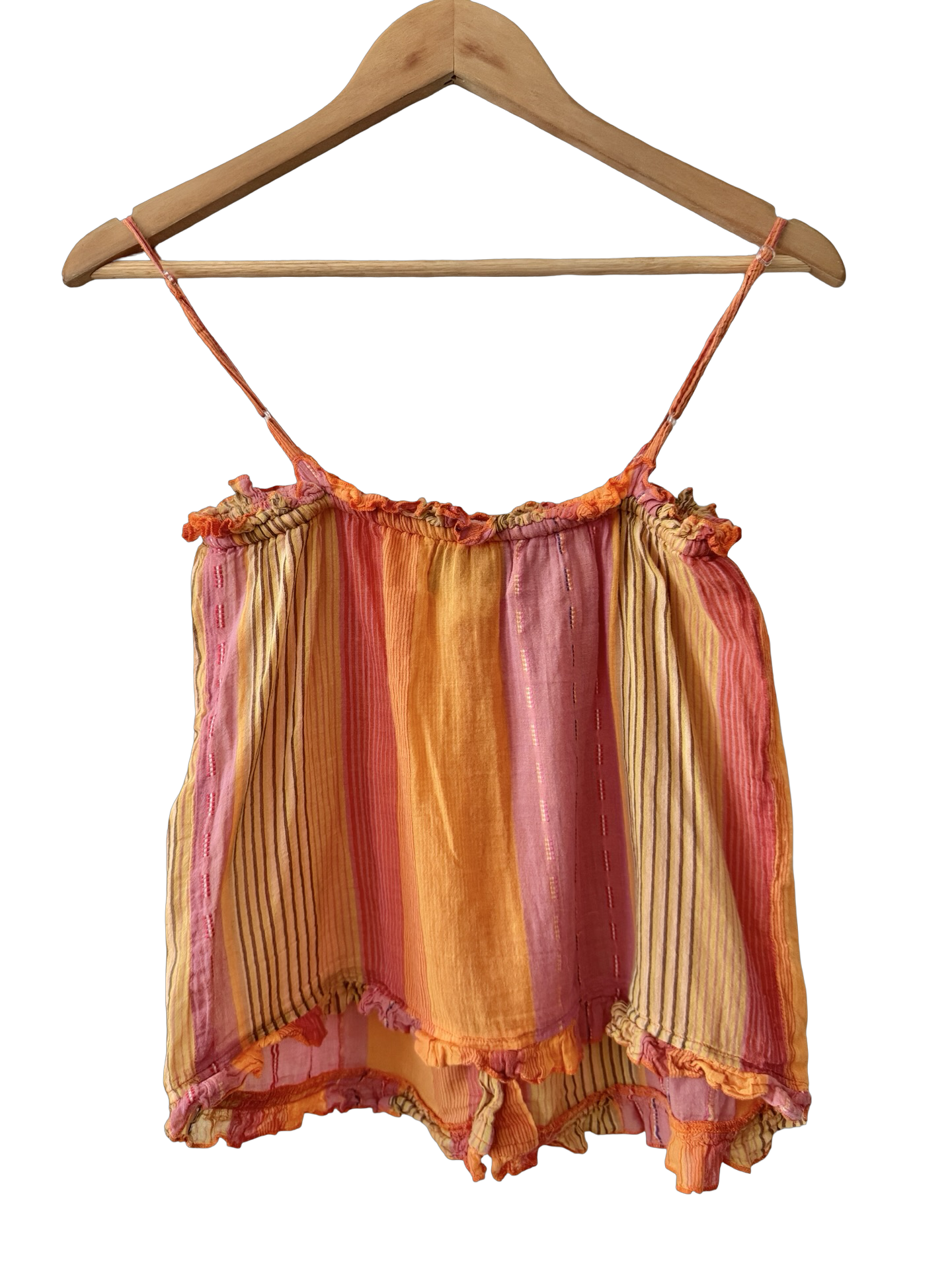 Y2K Sunset Stripe Retro Cami Top (S/M)