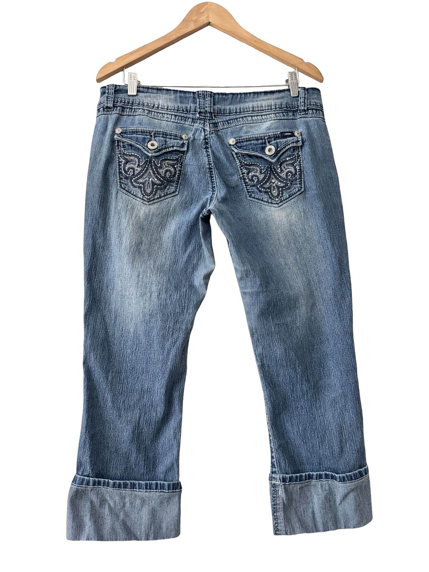 Vintage 90s Angels Jeans Y2K Cuffed Denim Capri Jeans (M/L)