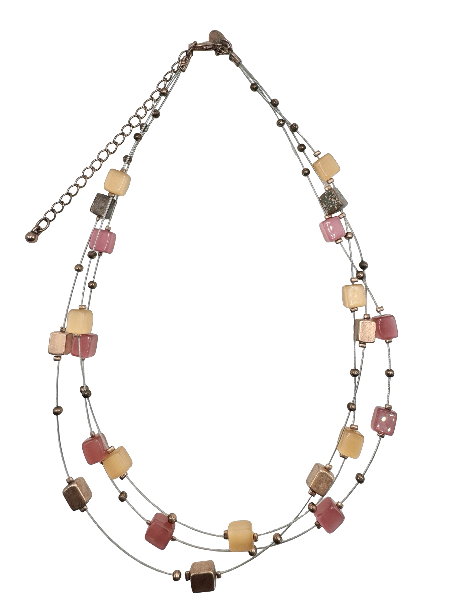Vintage Y2K Neapolitan Beaded Necklace