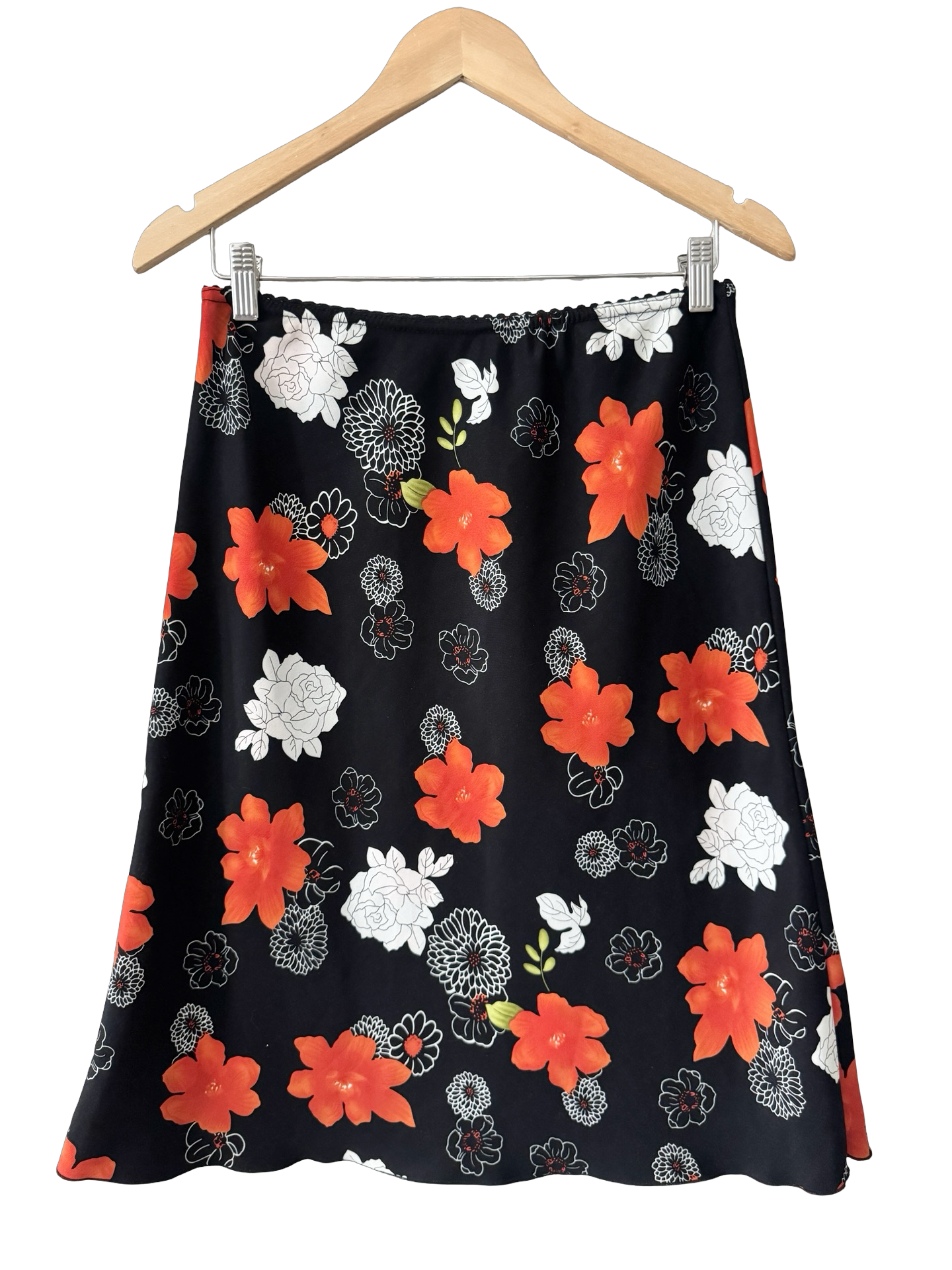 Vintage Y2K Midnight Bloom Midi Skirt (S)