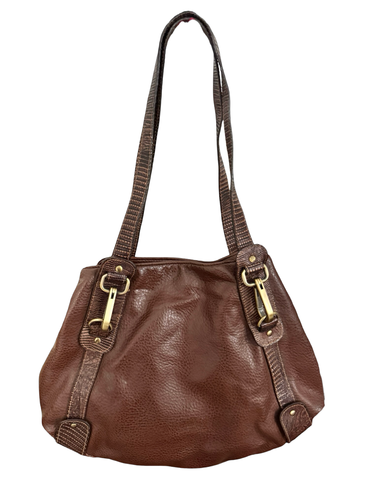 Vintage Y2K Chocolate Buckle-Up Slouch Tote