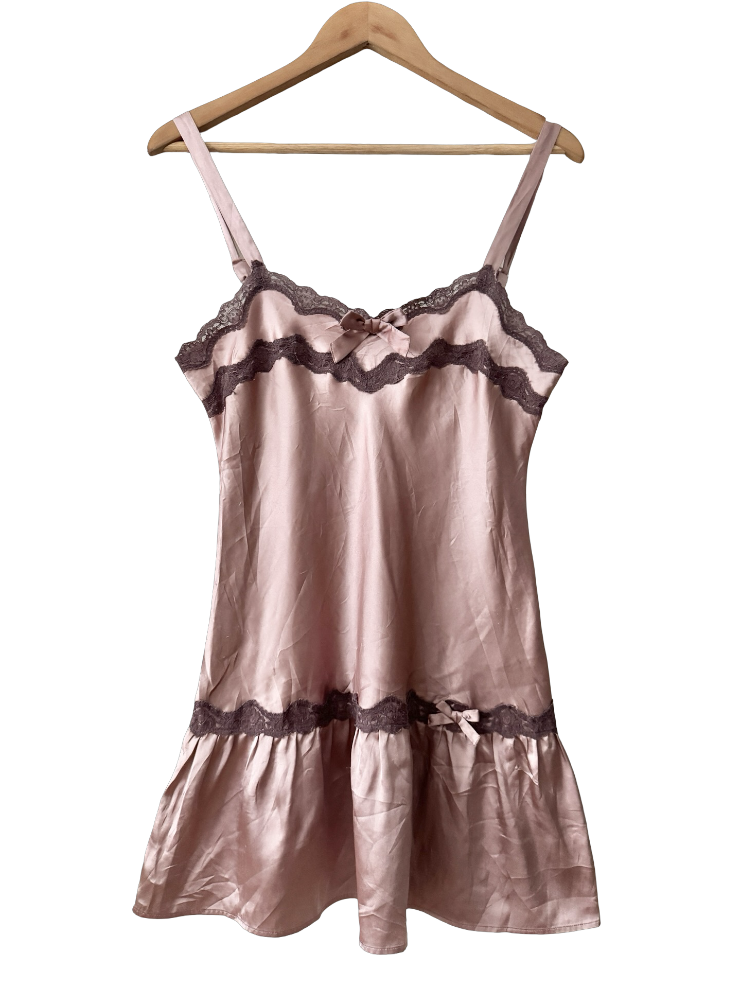 Vintage Y2K Rosewater Satin Mini Dress (S/M)