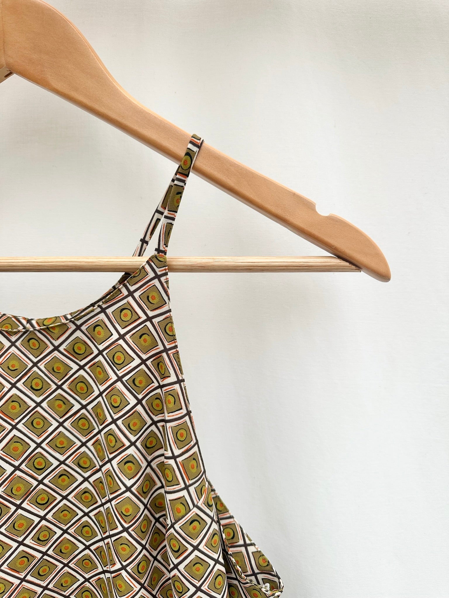 Vintage 90s Retro Olive Fruit Midi Dress (M)