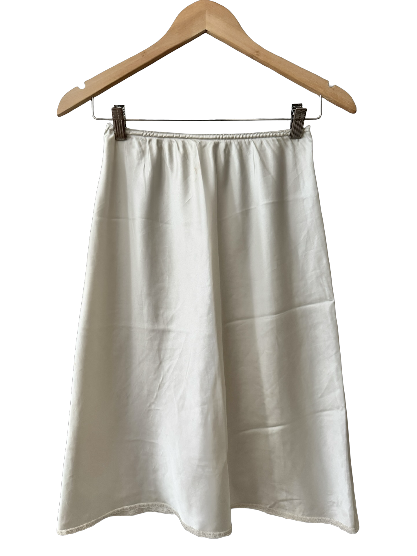 Vintage 60s Cream Lace Slip Skirt (S)