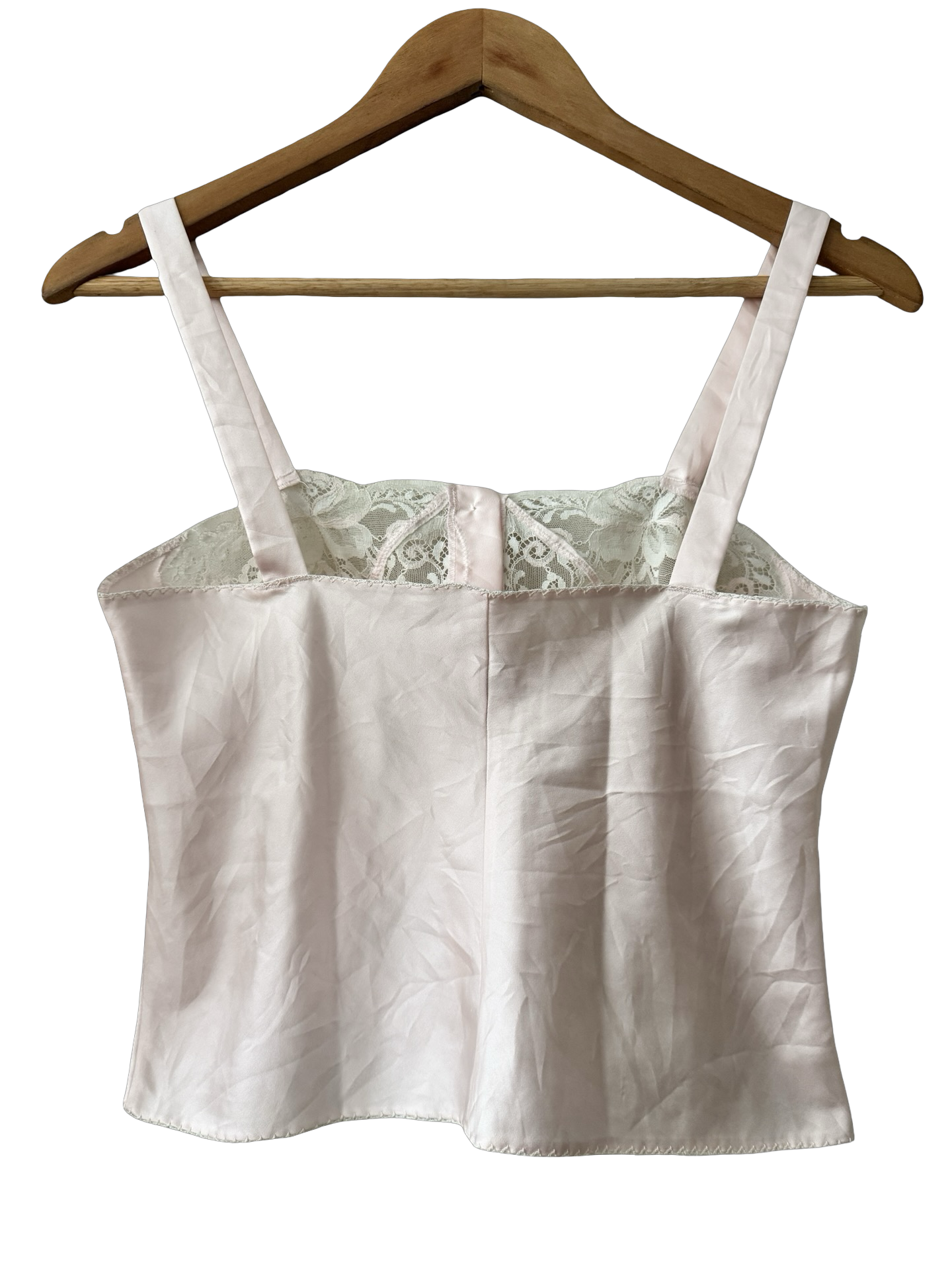 Vintage 60s French Powder Pink Lace Cami (Small)