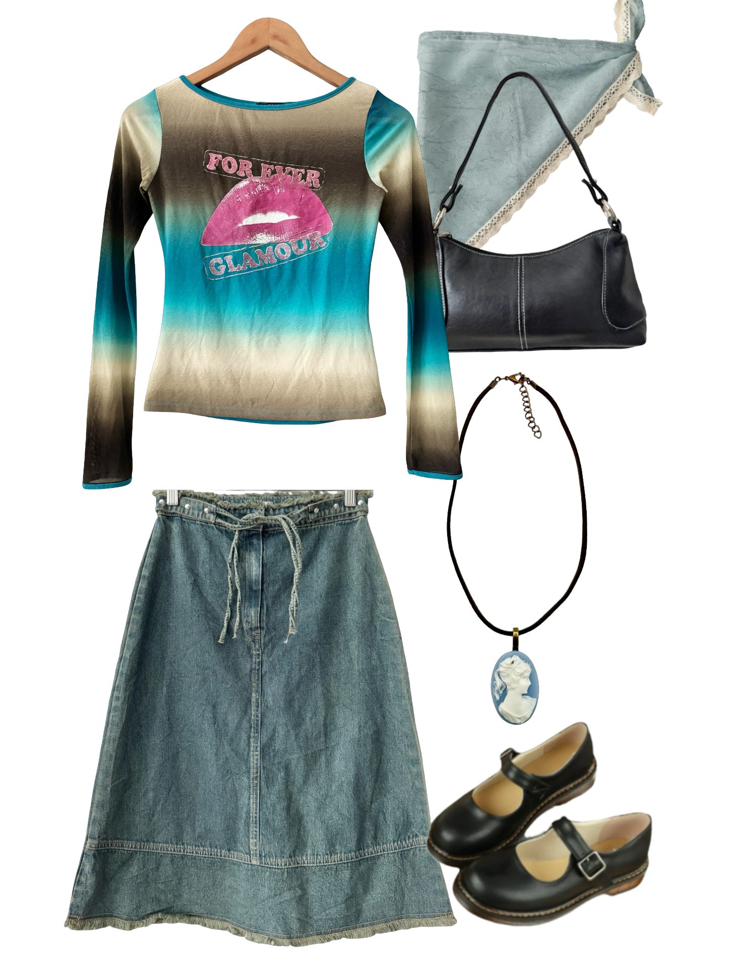 Vintage Y2K Forever Glamour Graphic Top (S/M)