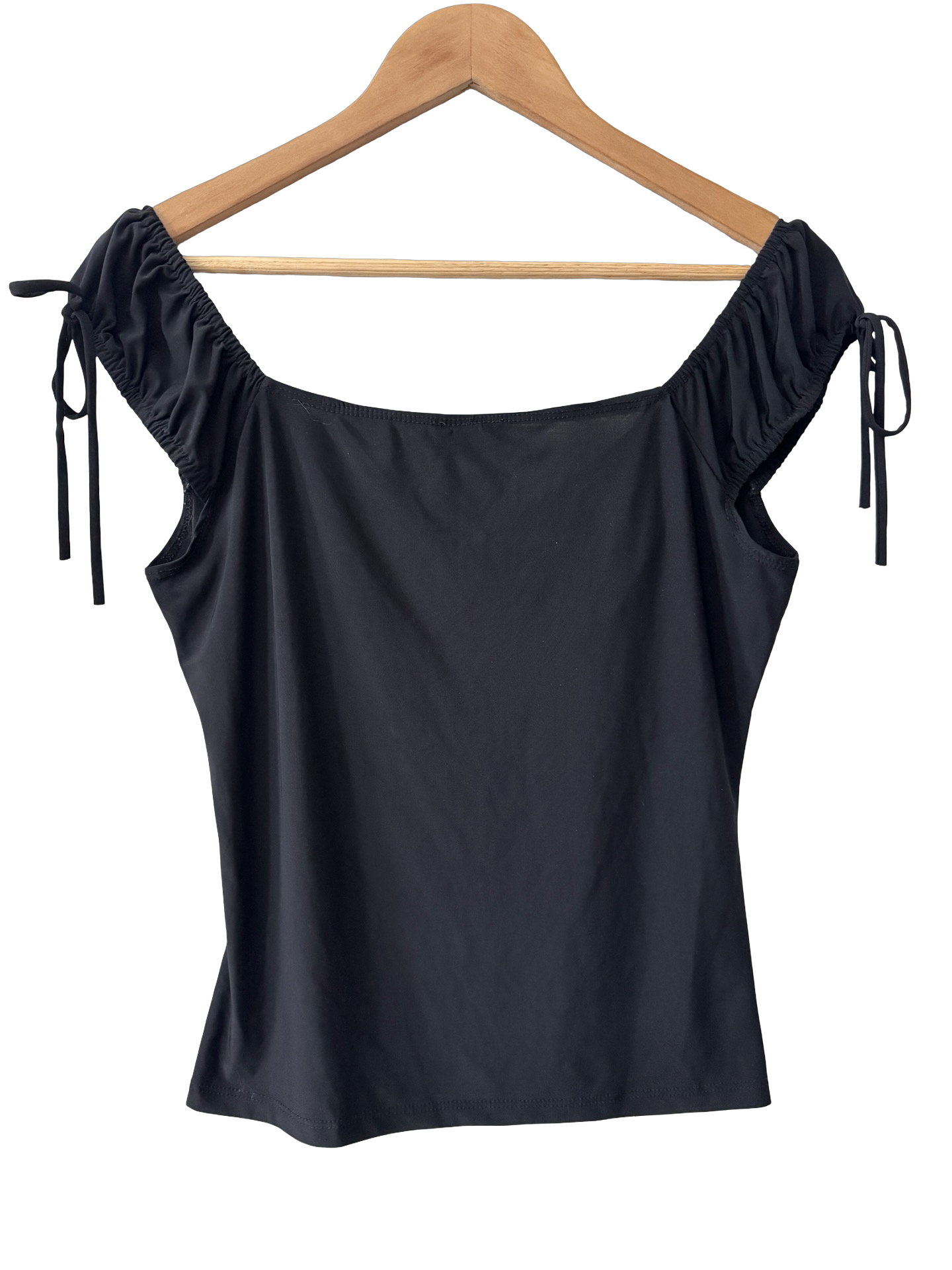 Vintage Y2K Midnight Lace Bardot Top (S/M)