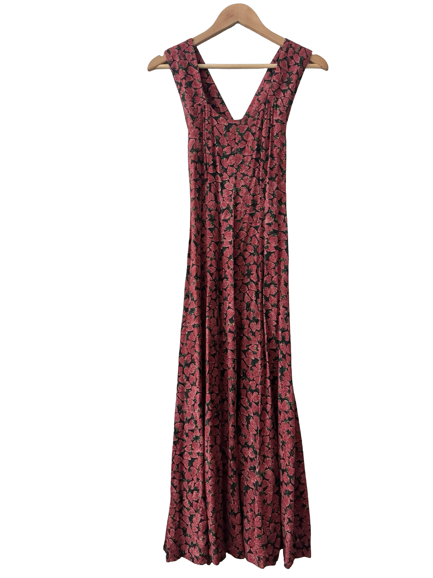 Vintage 90s Strawberry Fields Cross-Back Midi Dress (S)