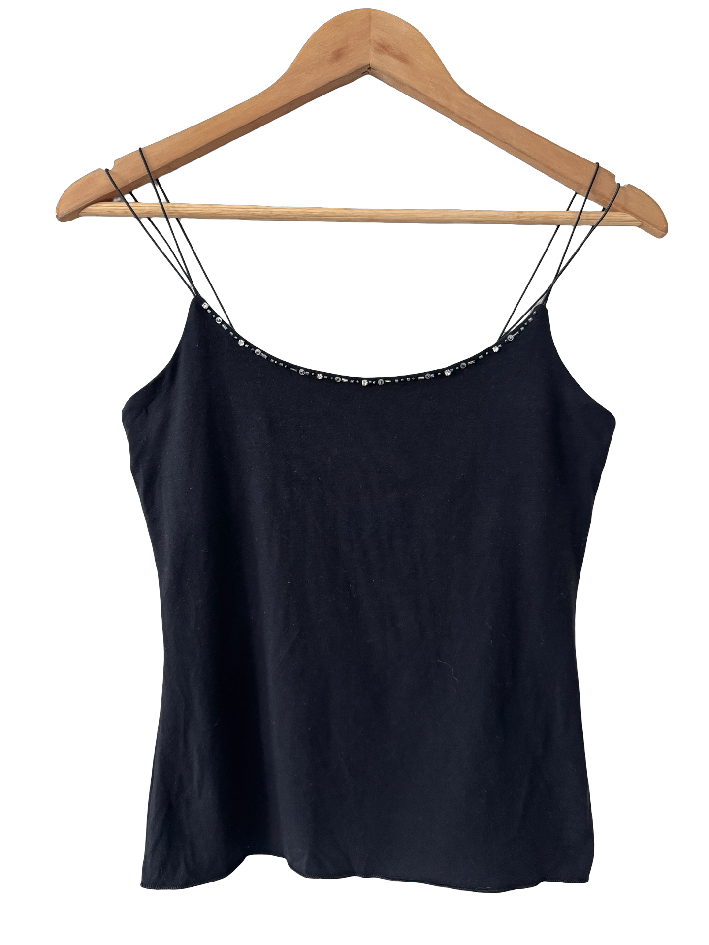 Vintage Y2K Midnight Crystal Double Strap Cami (S)