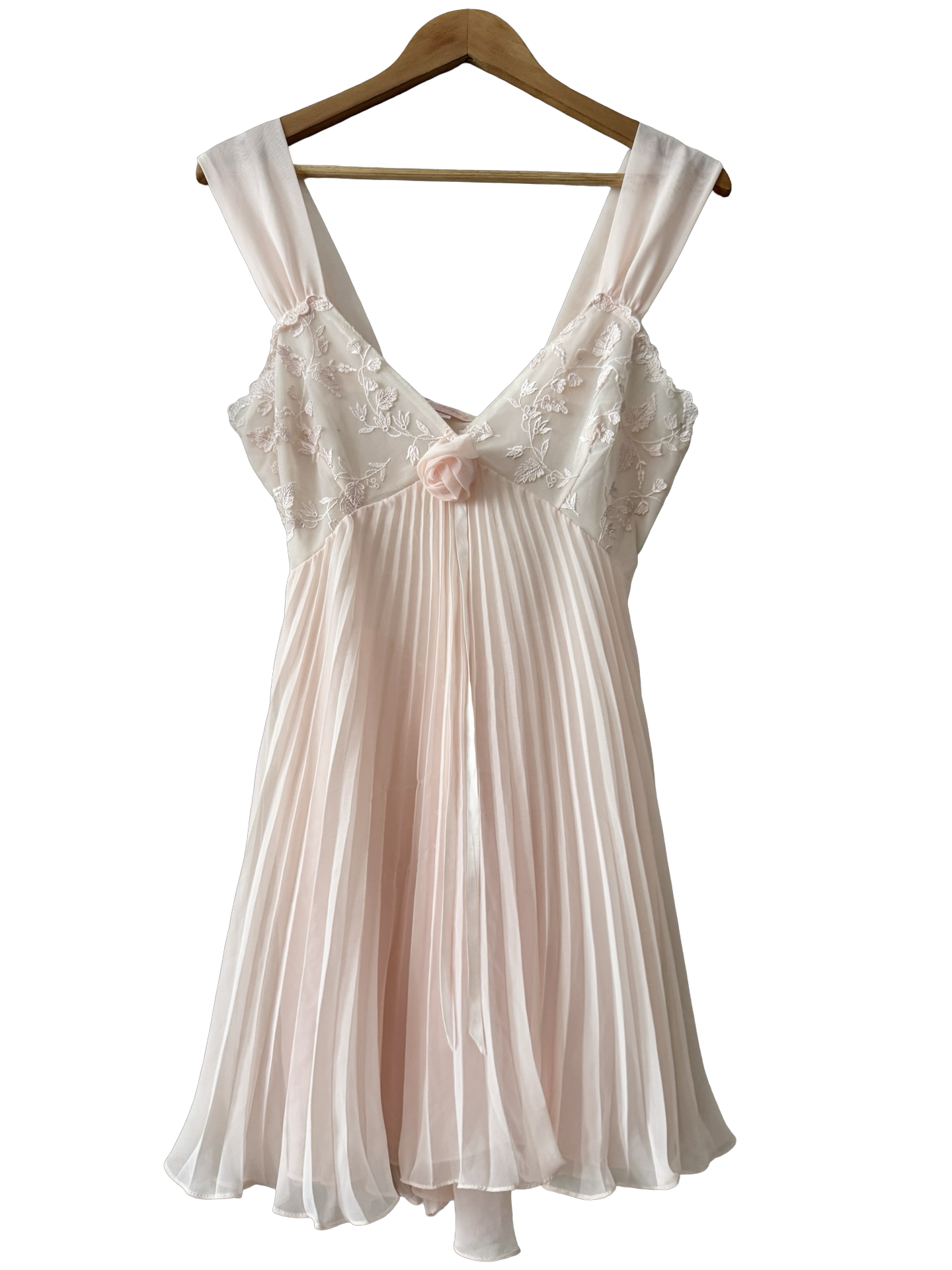Vintage 60s Blush Chiffon Babydoll Dress (S/M)