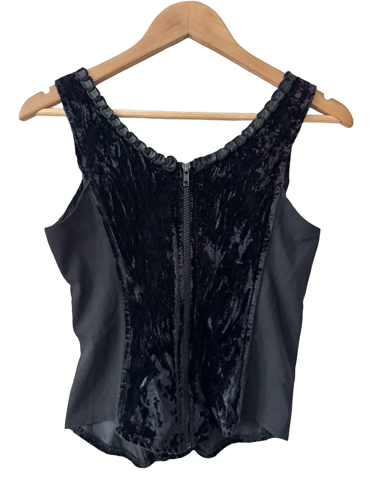 Vintage 90s Velvet Lace-Up Corset Top (S)