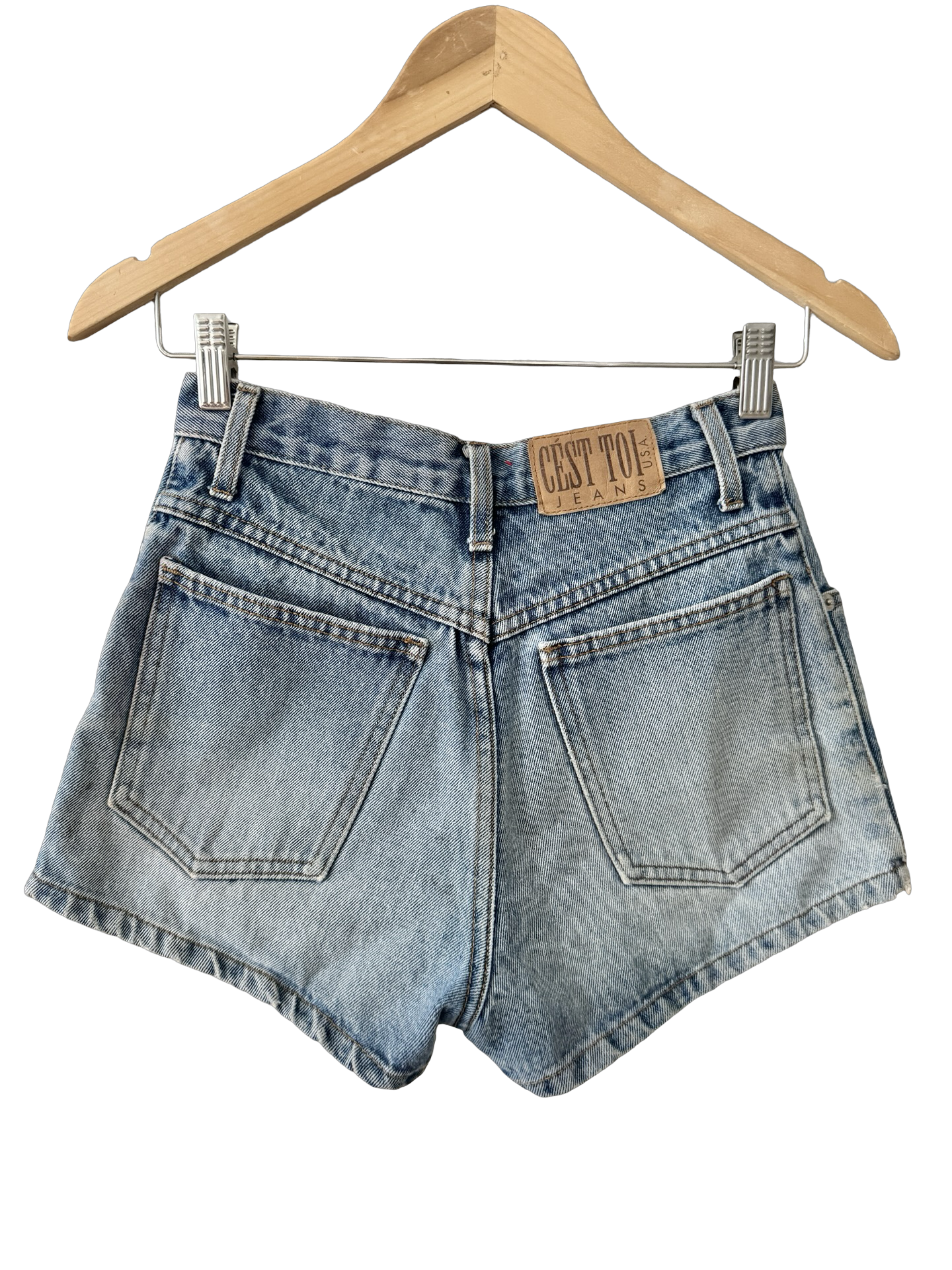 Vintage 90s High Waist Denim Mom Shorts (XS)