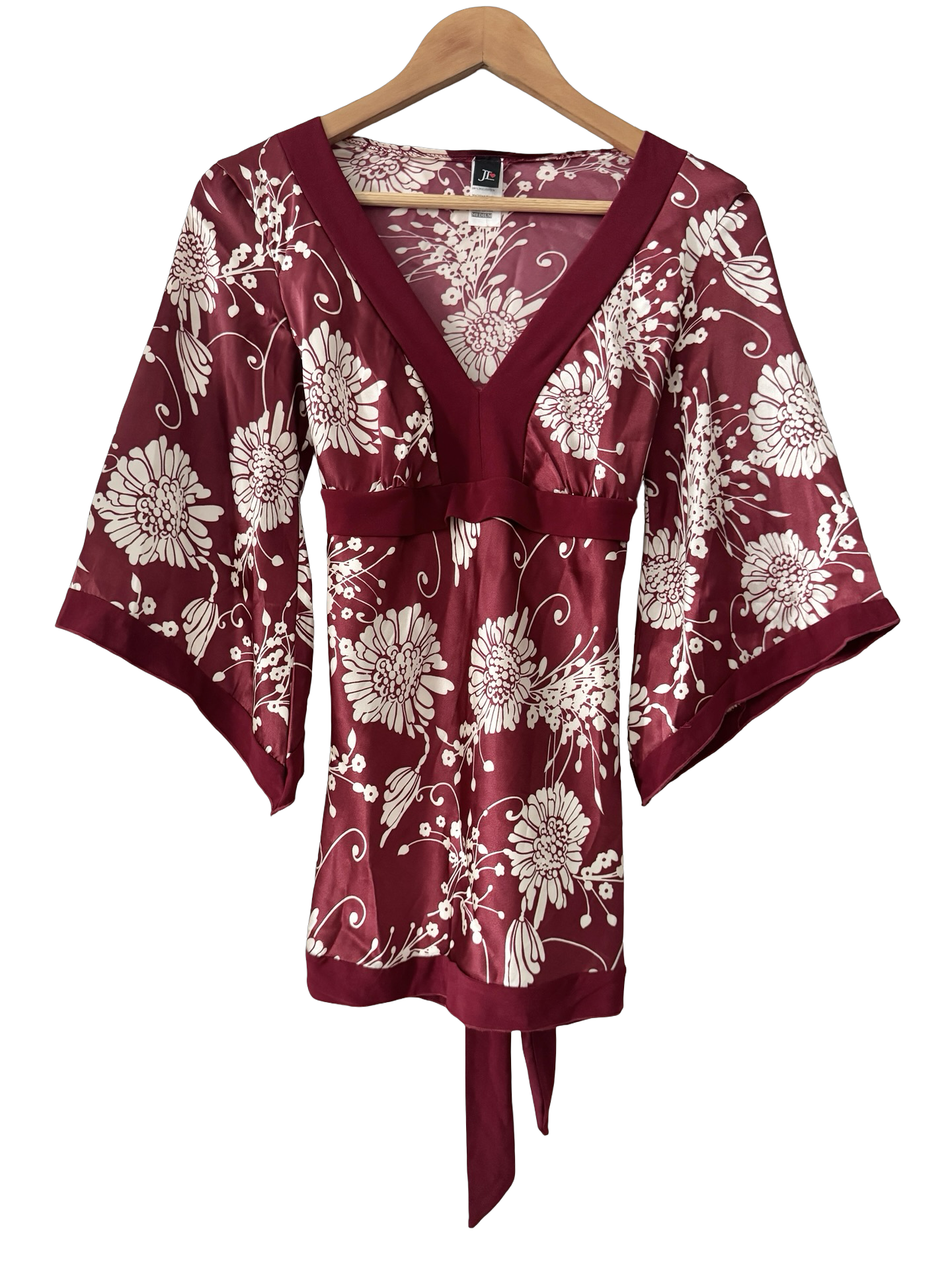 Vintage 90s Kimono Cherry Bomb Tie-Back Top (M)