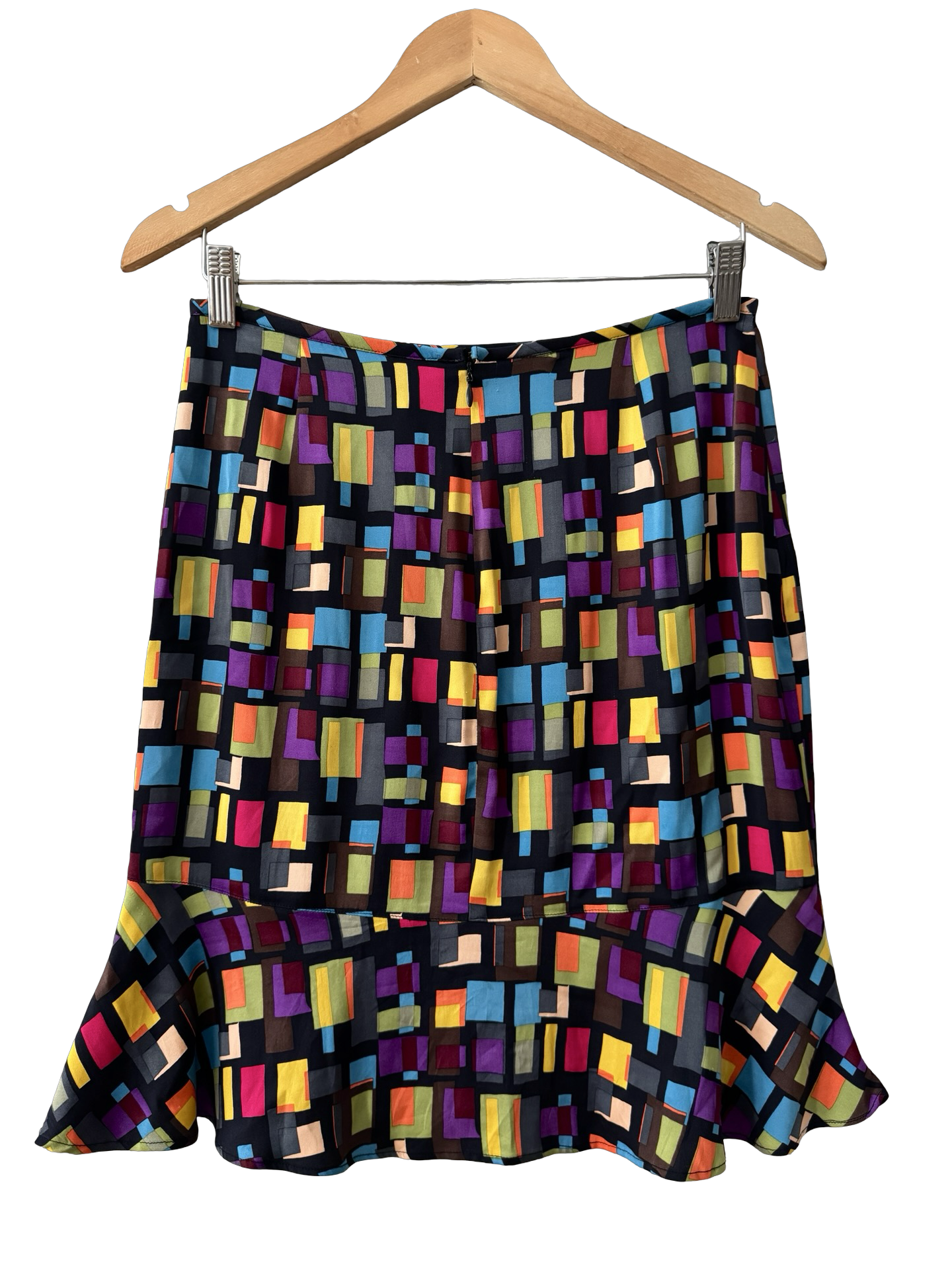Vintage Y2K Drama Confetti Mosaic Midi Skirt (M)