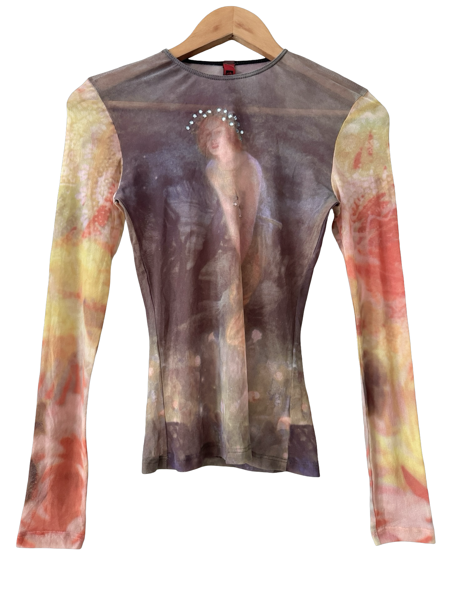 Vintage 90s Afterglow Rhinestone Mesh Top (S/M)