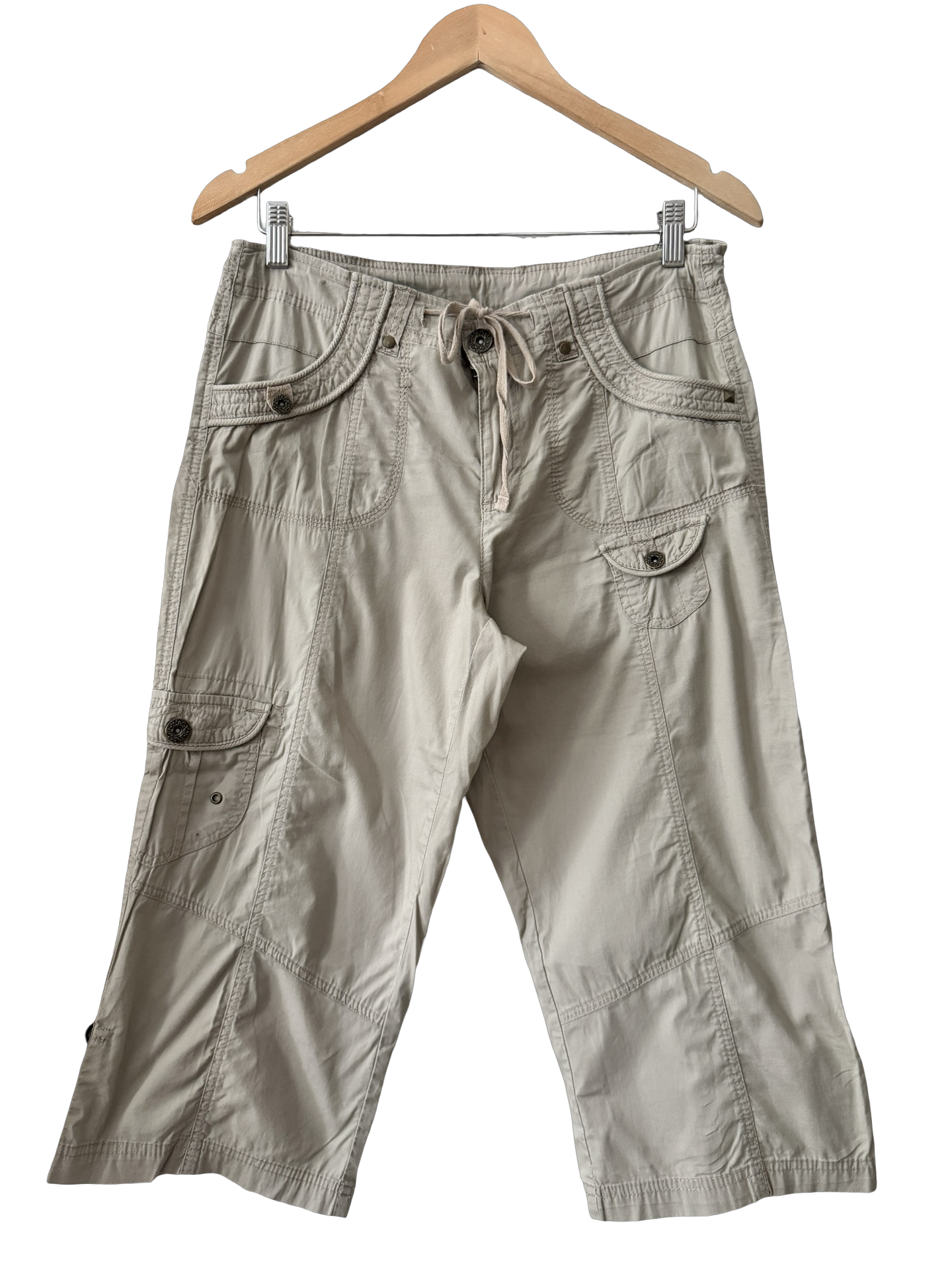 Vintage Stone Utility Cargo Capri Pants (S/M)