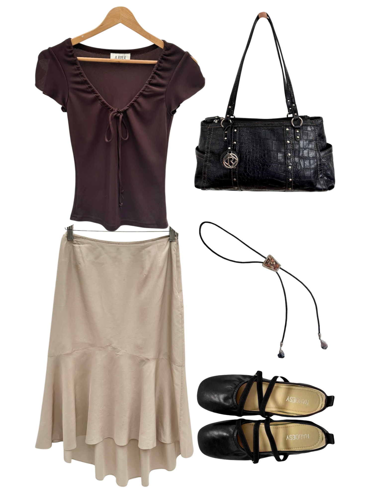 Vintage 90s Silk Asymmetrical Ruffled Midi Skirt (S/M)