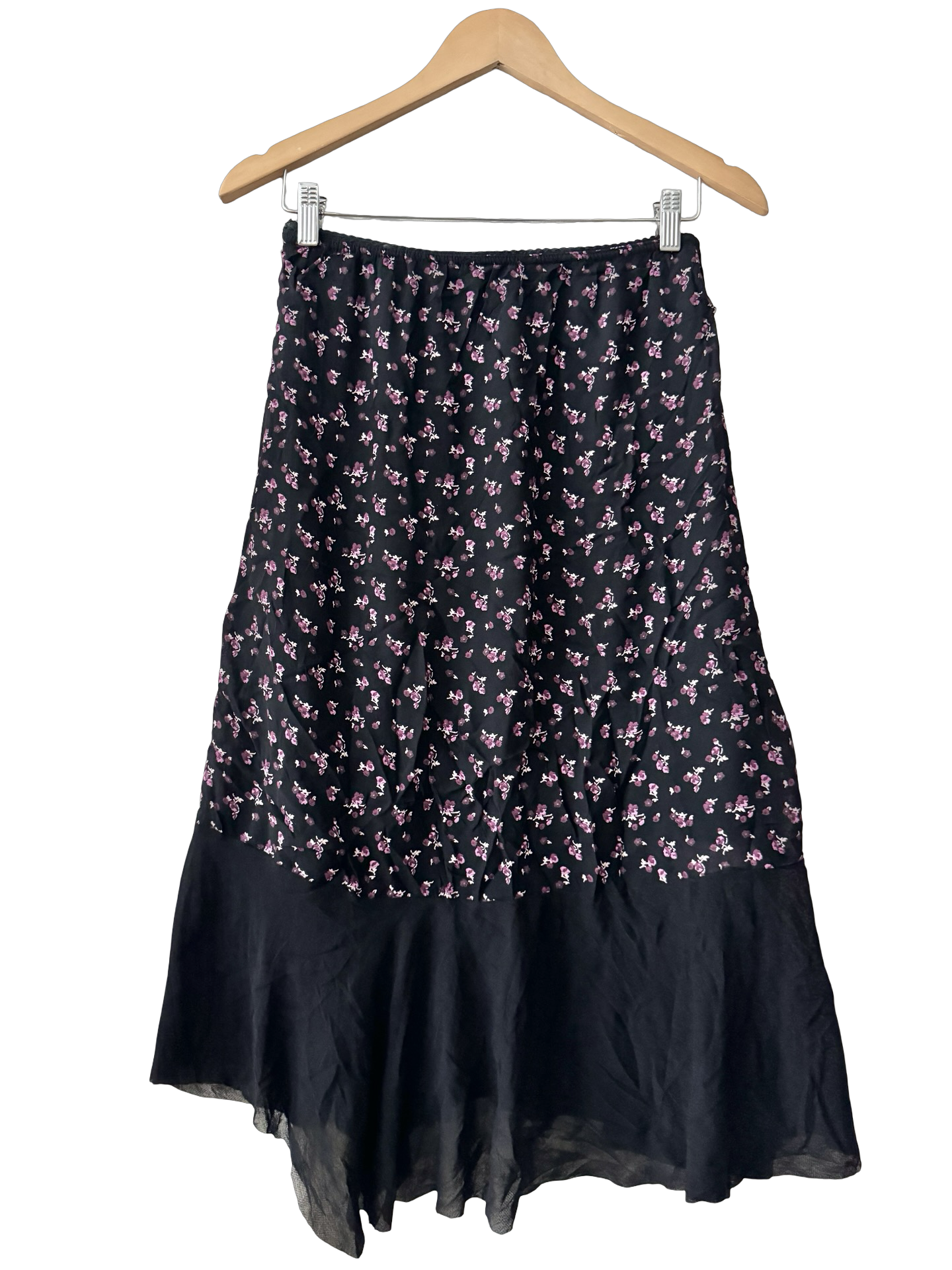 Vintage Y2K Fairy Noir Lace Midi Skirt (S)