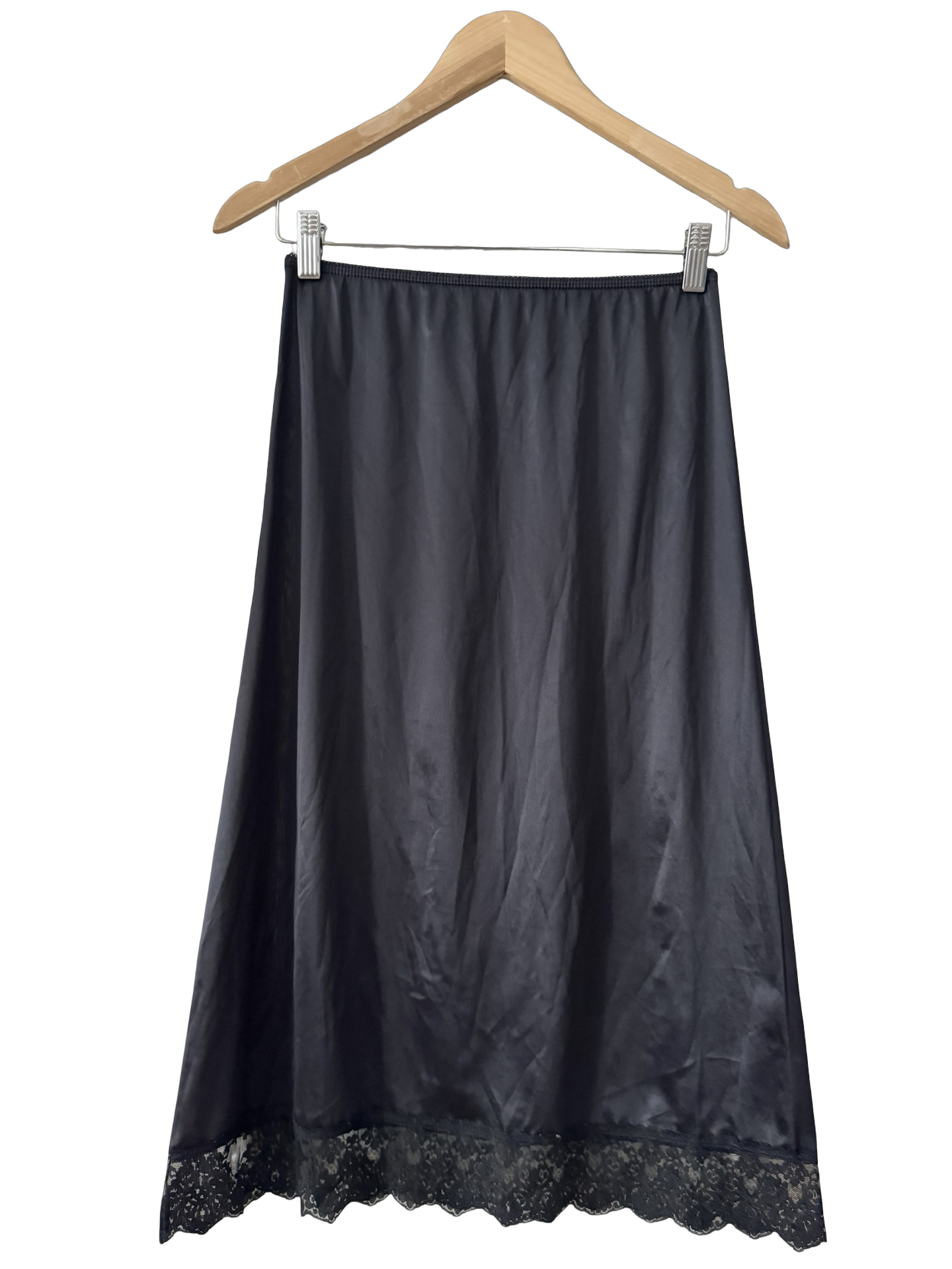 Vintage 90s Slinky Nylon Slip Skirt (S/M)