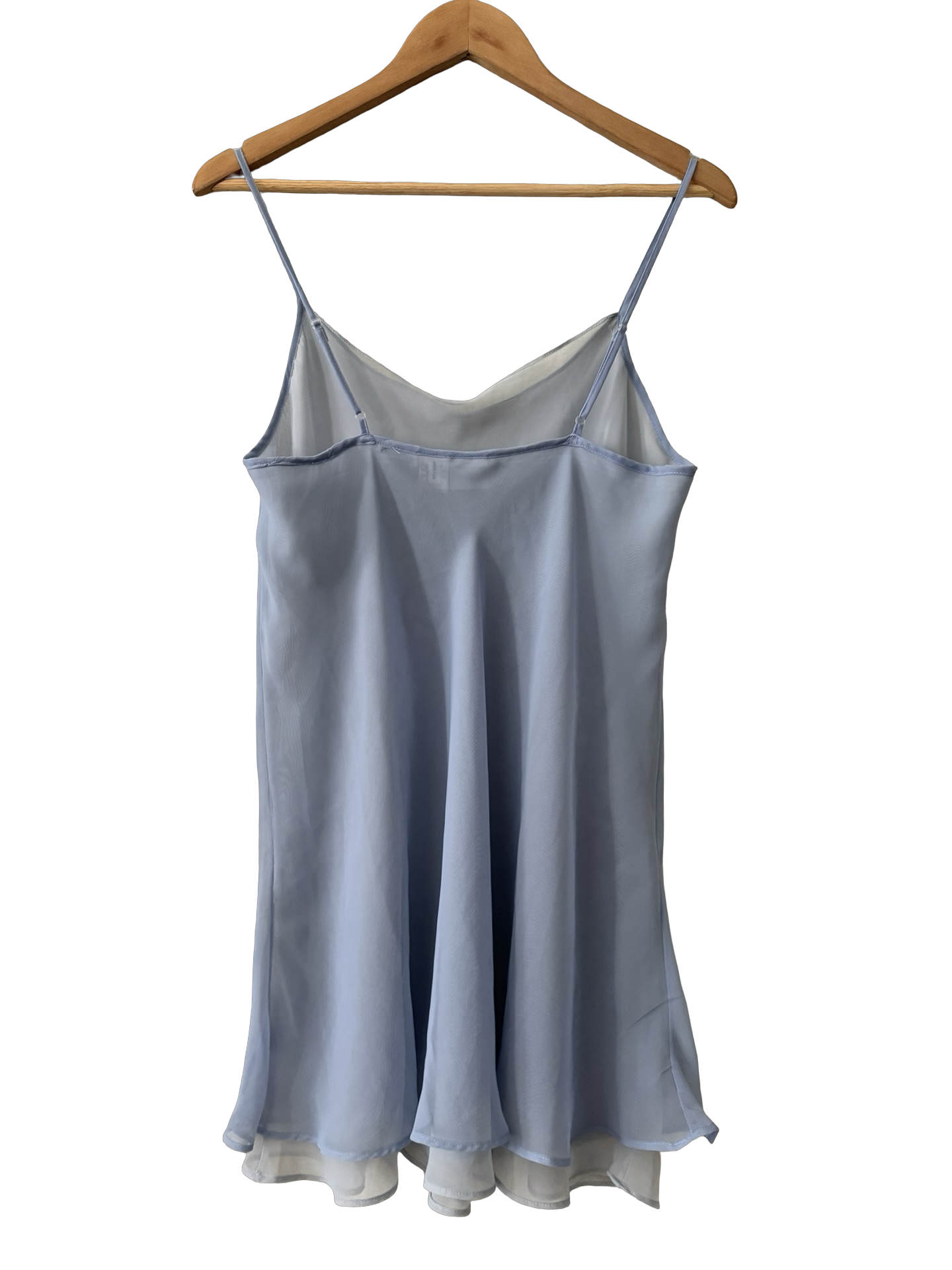 Vintage Y2K Powder Blue Sheer Double Layered Slip Dress (M)