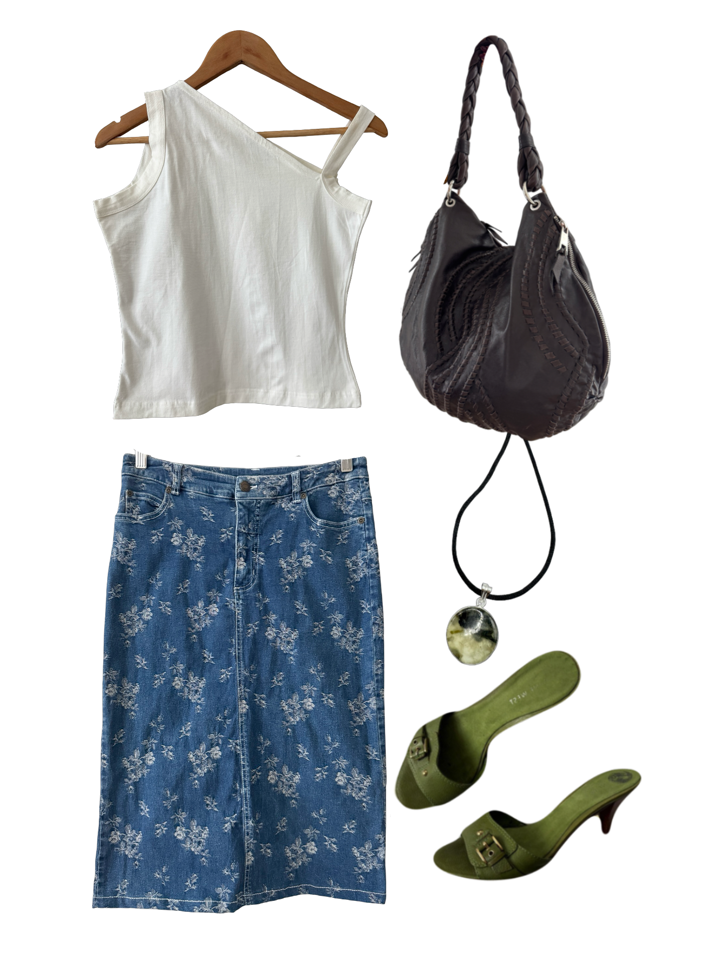 Vintage 90s Geology Denim Midi Skirt (S)