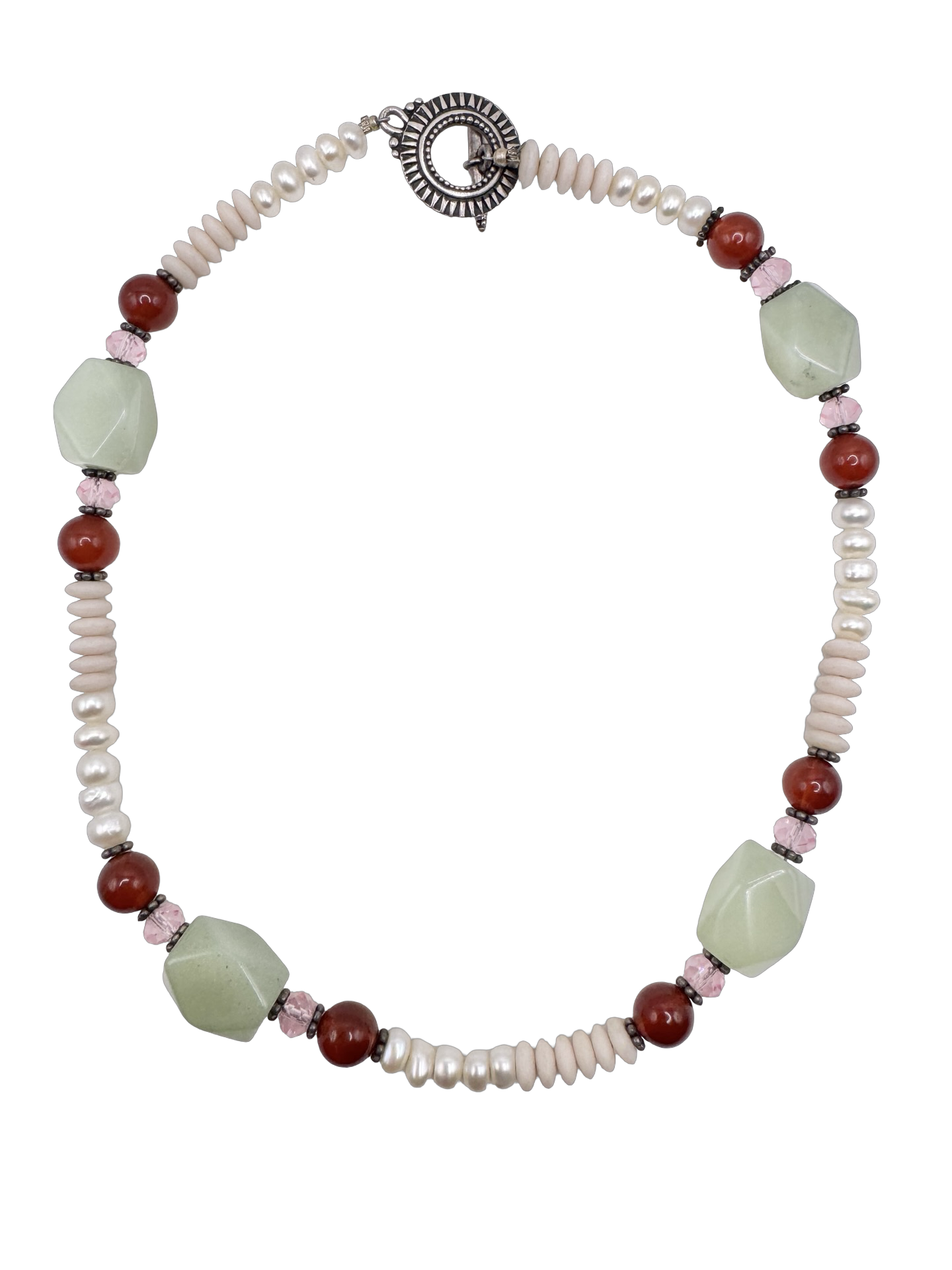 Vintage Mixed Stone & Pearl Beaded Necklace