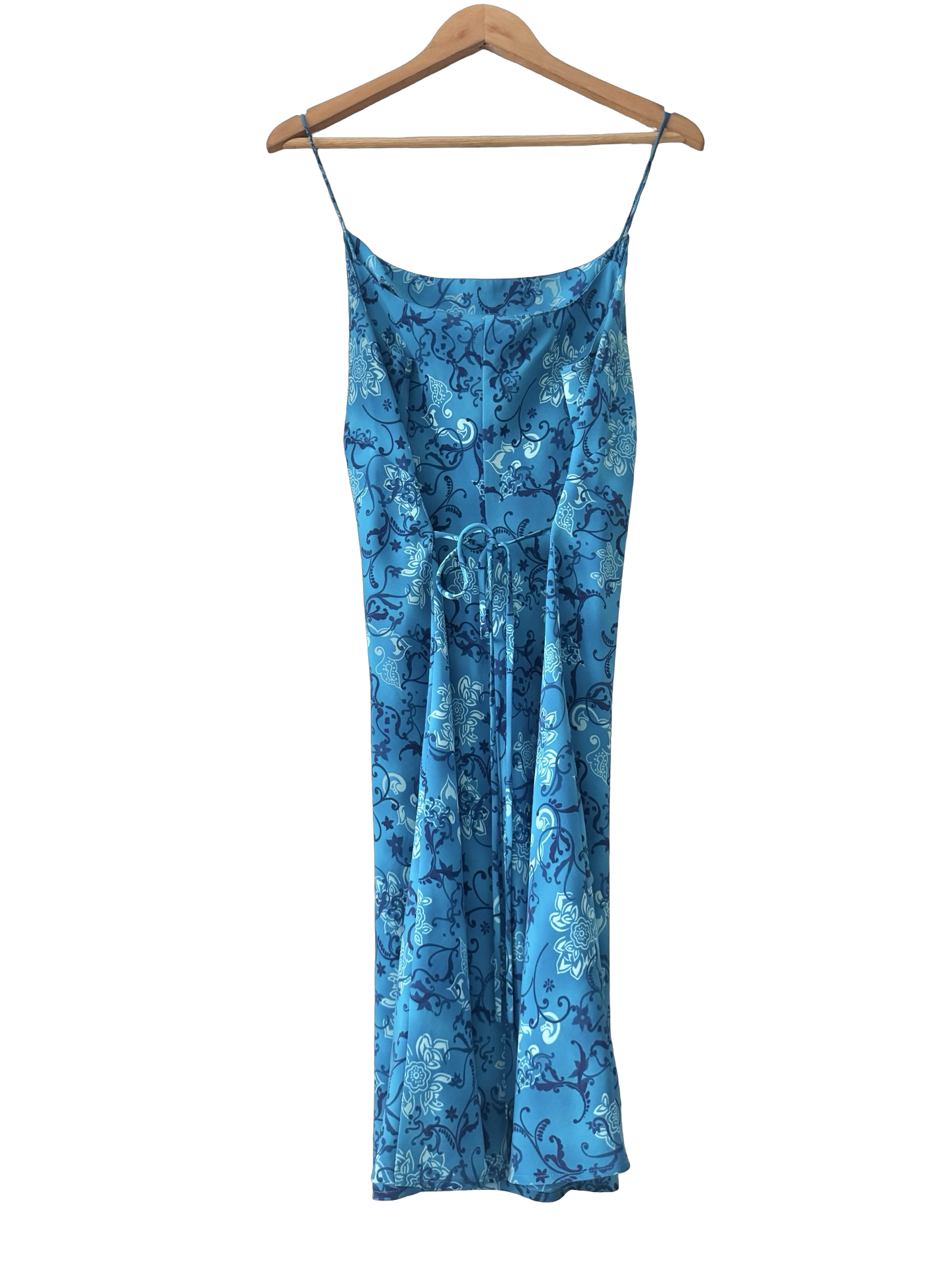 Vintage 90s La Belle Paisley Tie Slip Dress (L)