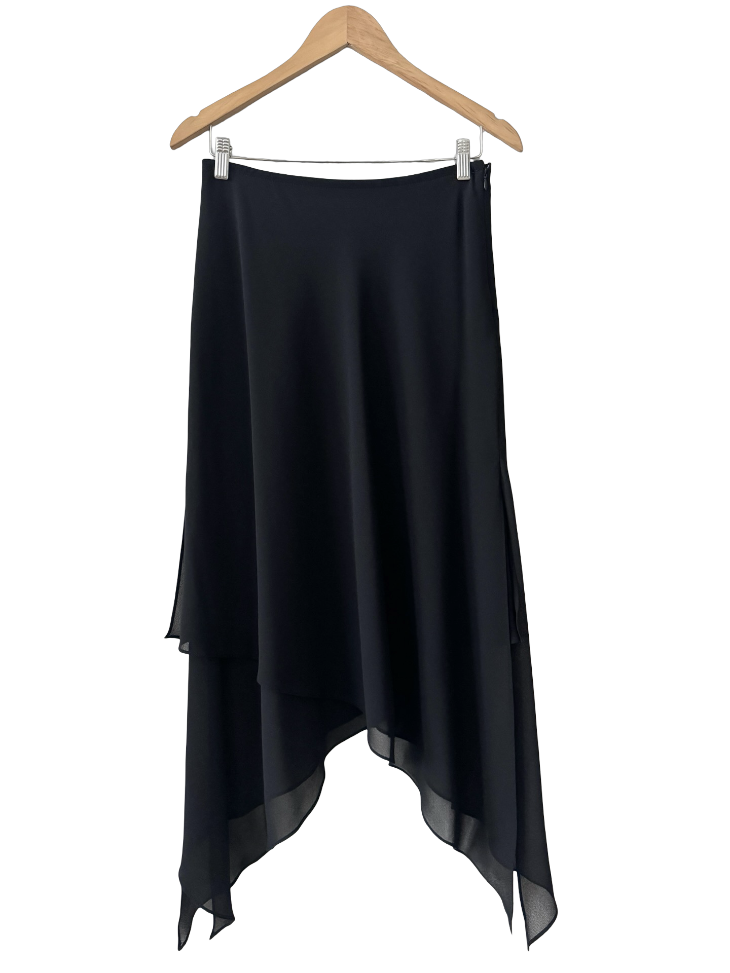 Vintage 90s Midnight Handkerchief Hem Midi Skirt (M)