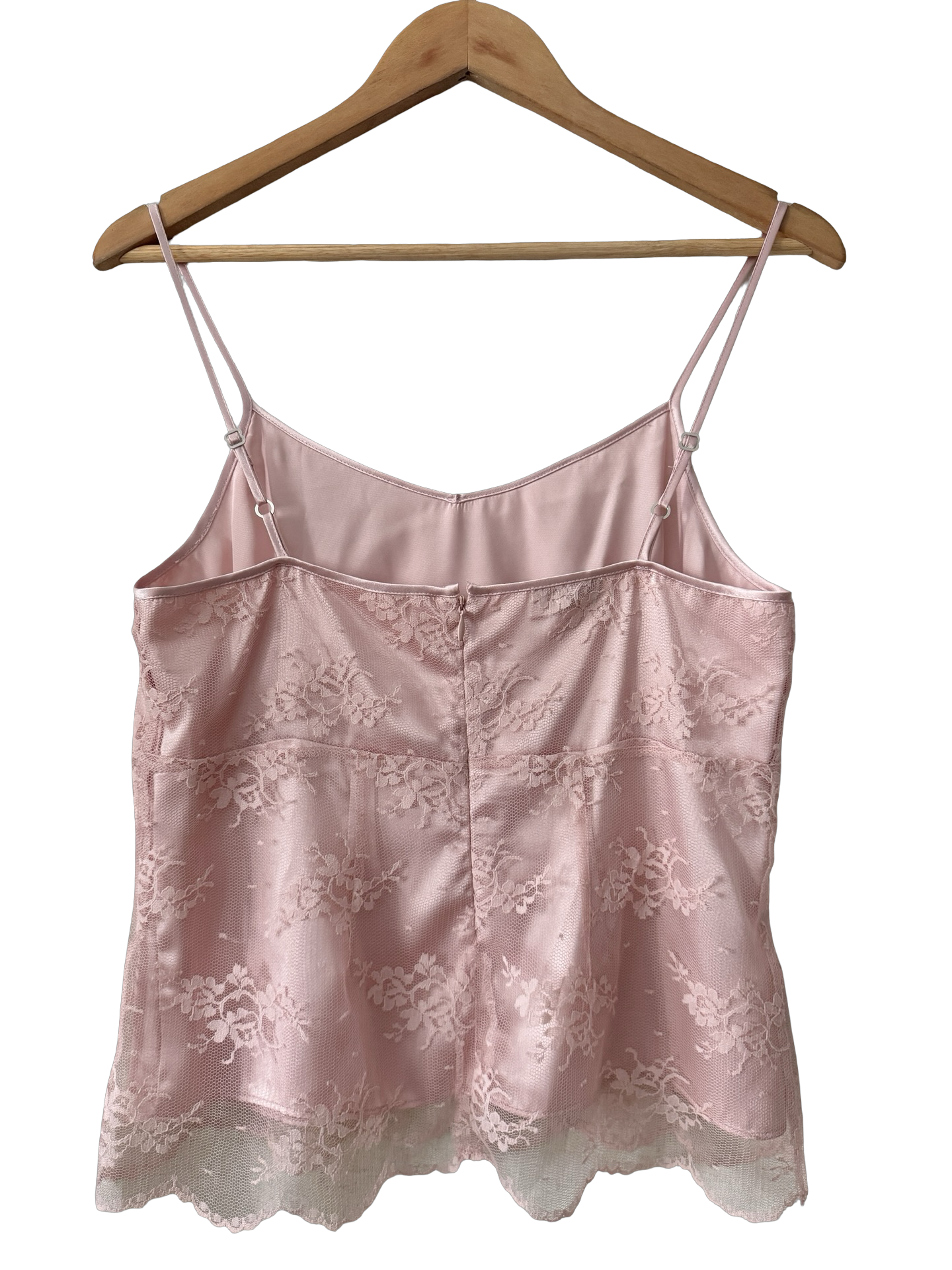 Vintage Y2K Ballet Pink Lace Camisole (S-M)