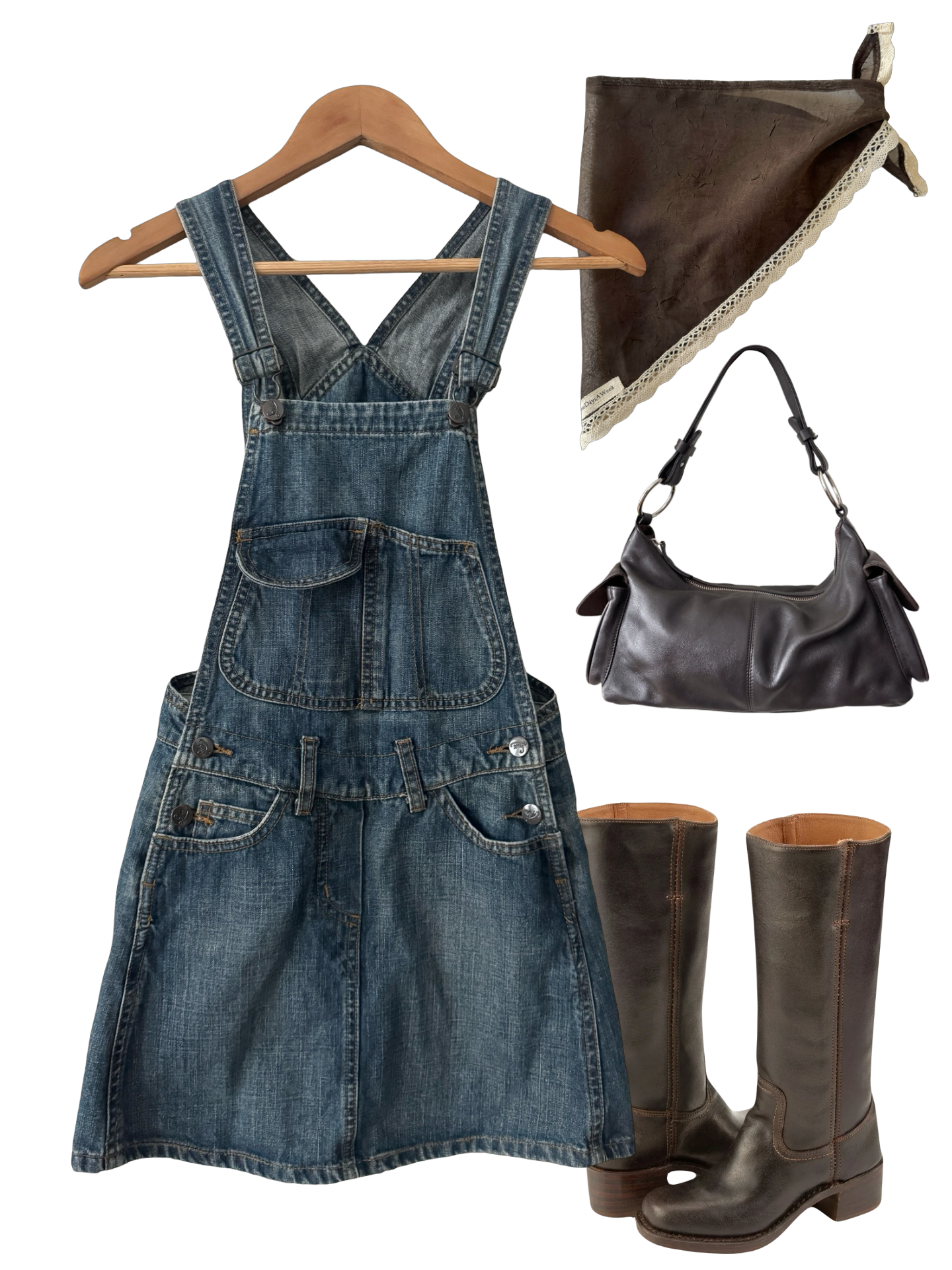 Vintage Y2K Weekend Muse Overall Dress (XS/S)