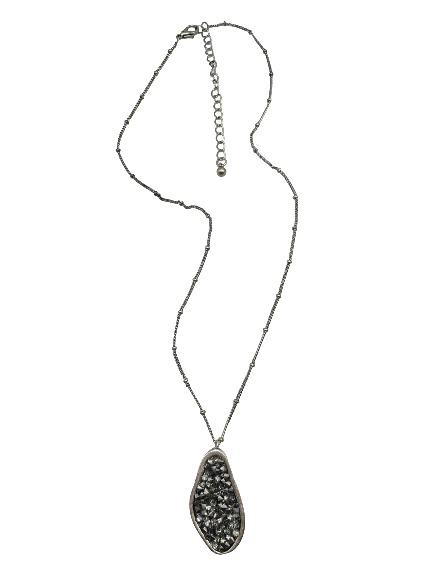 Vintage Y2K Midnight Stardust Druzy Pendant Necklace