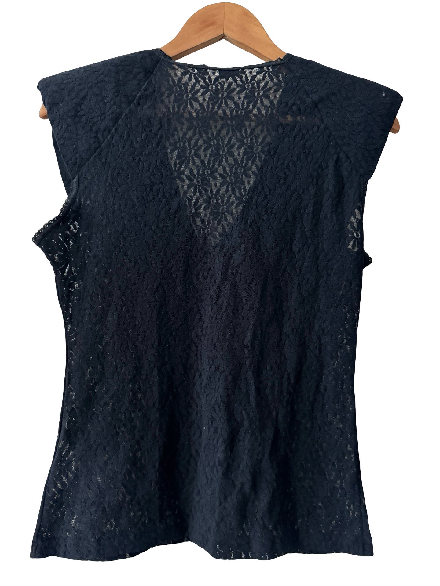 Vintage 80s Italian Noir Lace Sailor Top (Medium)